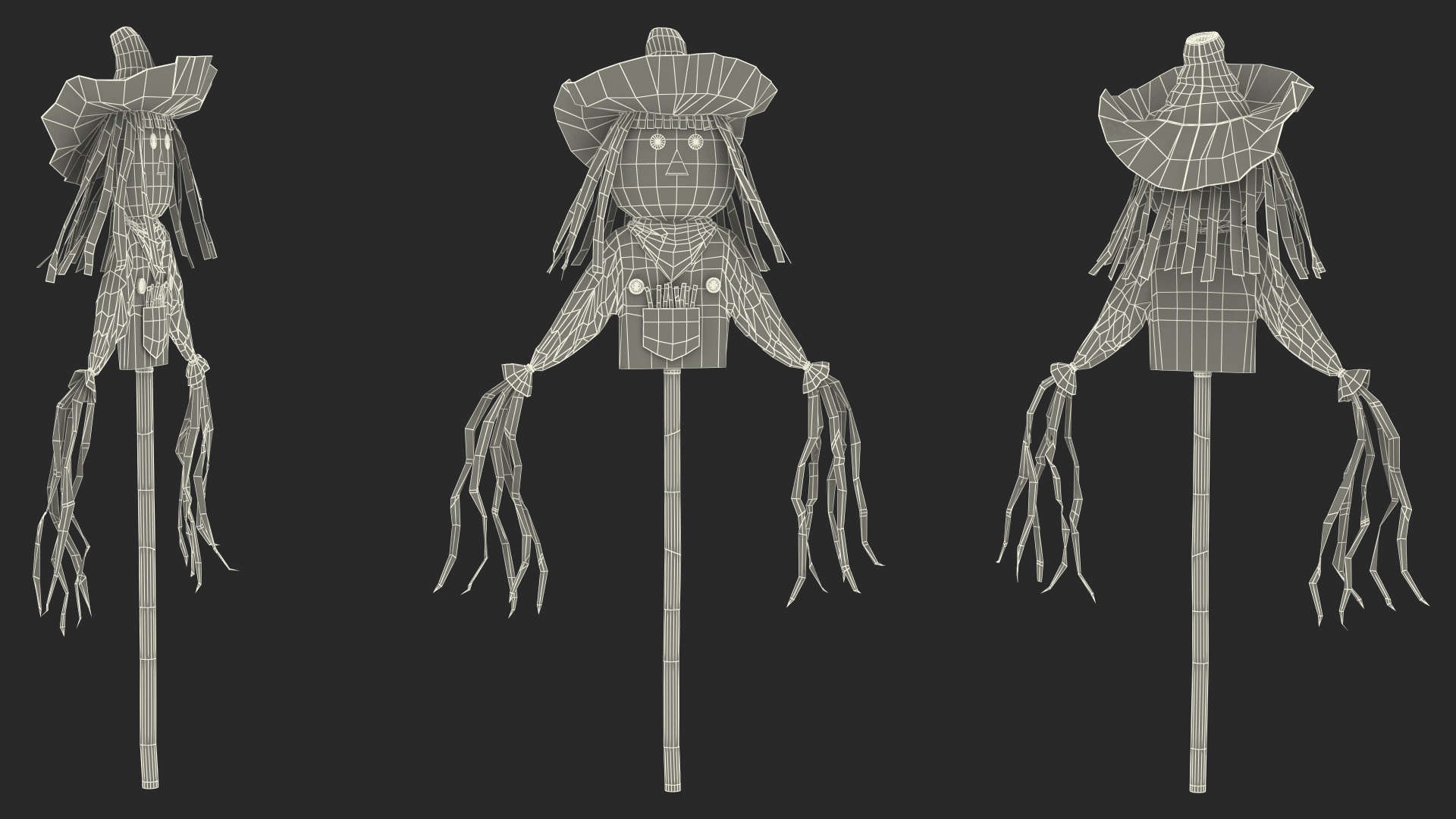 Halloween Harvest Scarecrow Decoration Scarecrow Stick 3D model