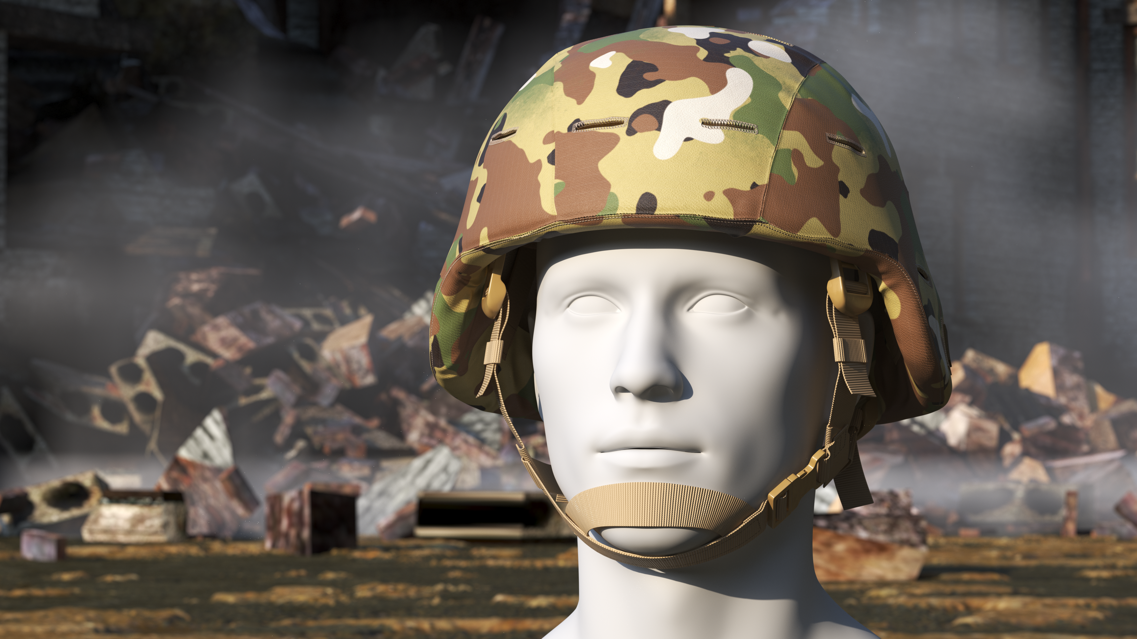 Advanced Combat Helmet Yellow Camo, view 6