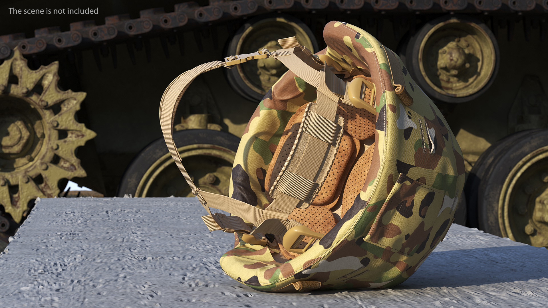 Advanced Combat Helmet Yellow Camo 3D model