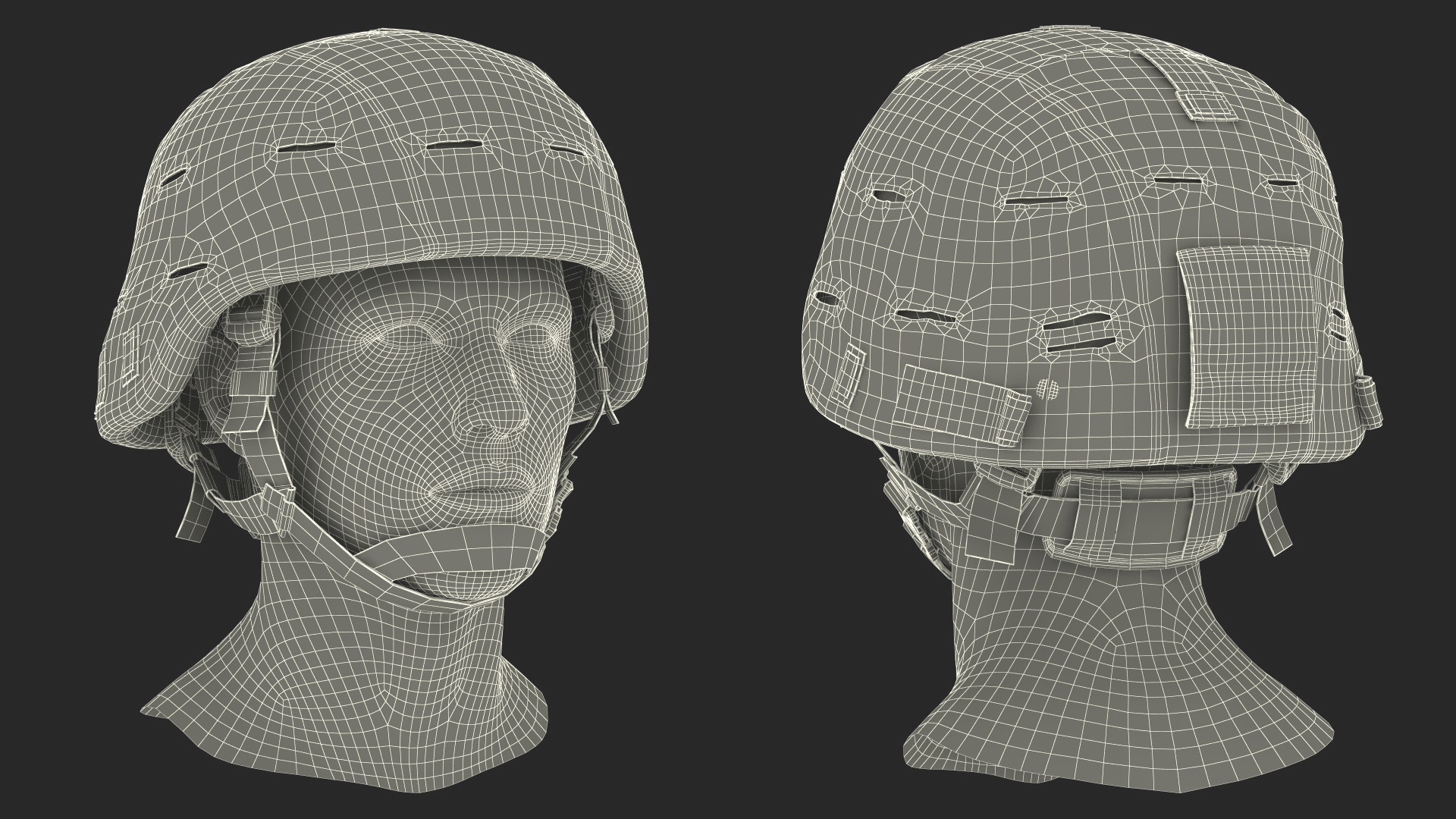 Advanced Combat Helmet Yellow Camo 3D model