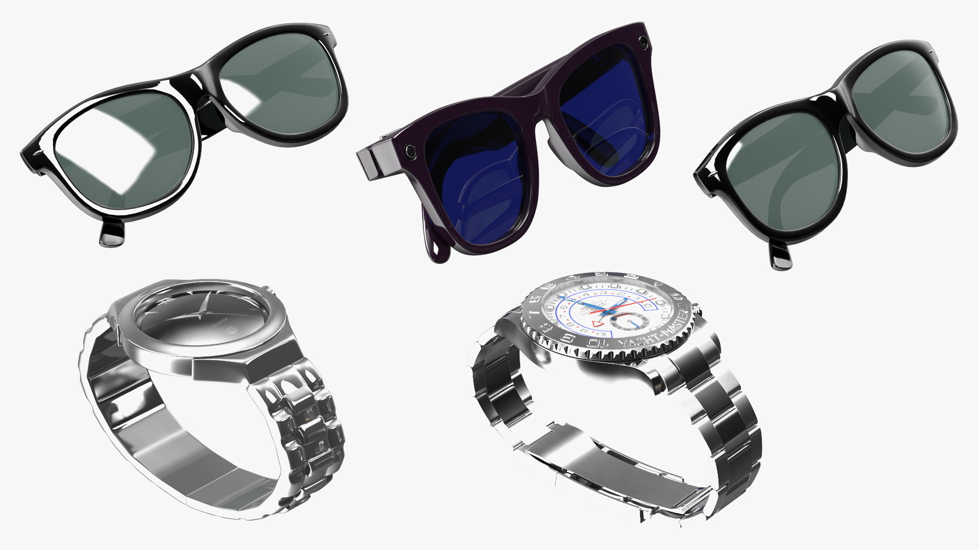 Organizer with Watches and Glasses 3D model