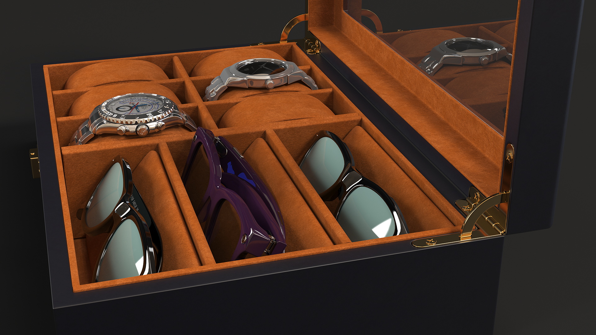 Organizer with Watches and Glasses 3D model