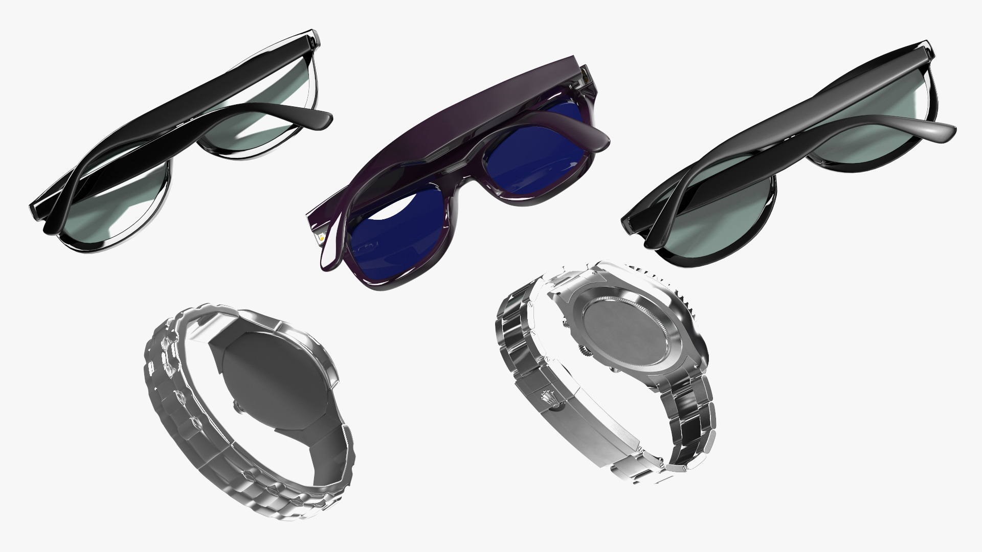 Organizer with Watches and Glasses 3D model