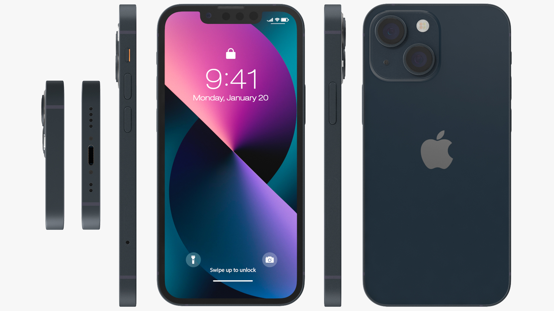 Apple iPhone 13 Mini Midnight 3D model