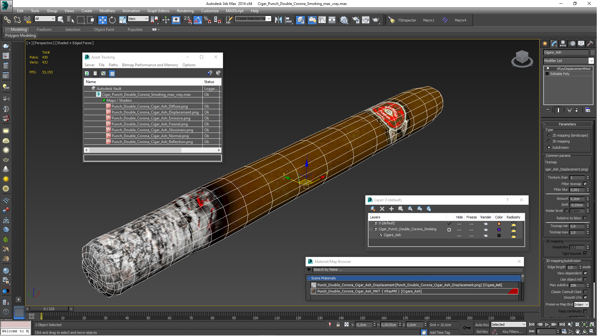 3D Cigar Punch Double Corona Smoking model