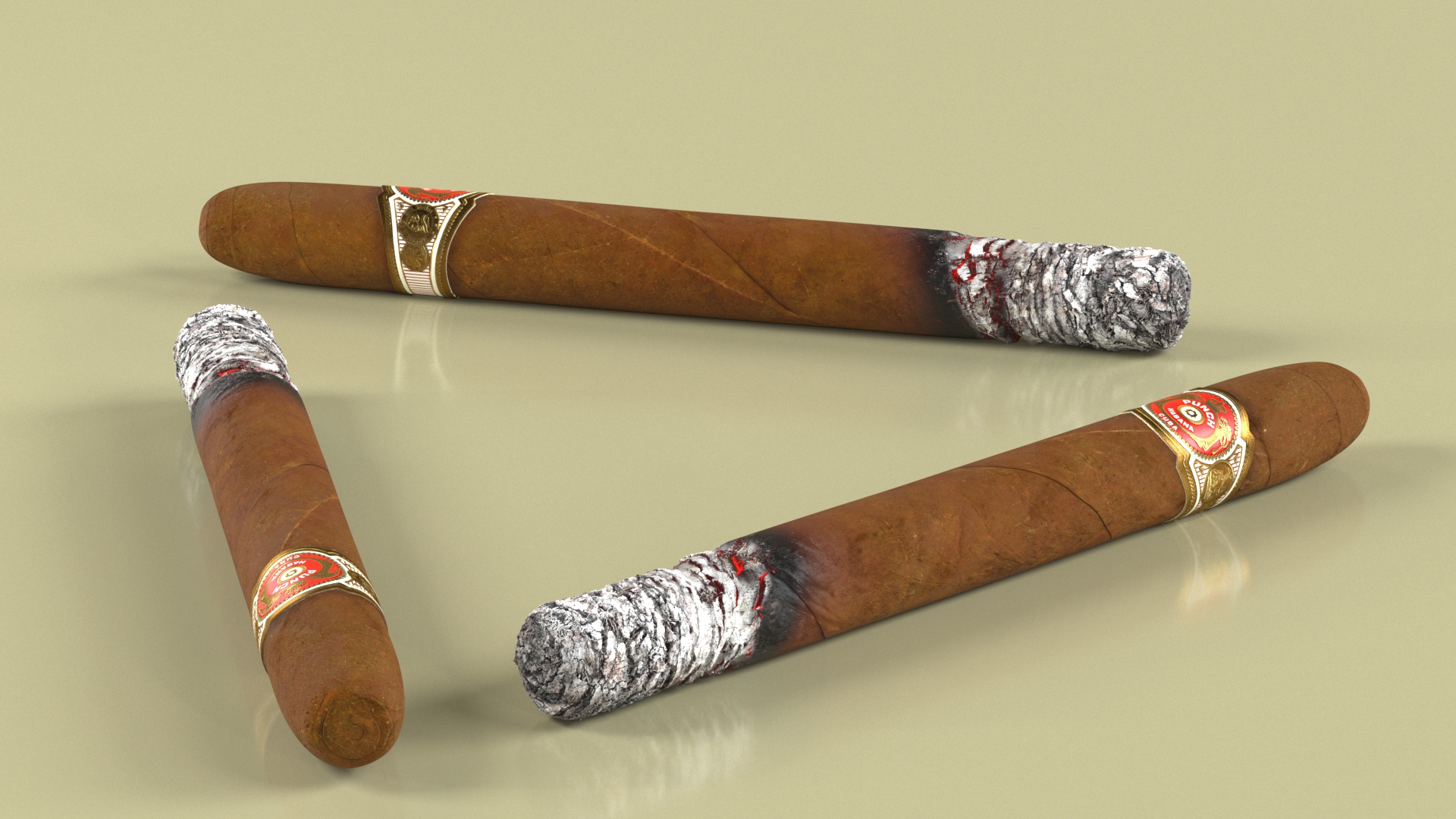 3D Cigar Punch Double Corona Smoking model