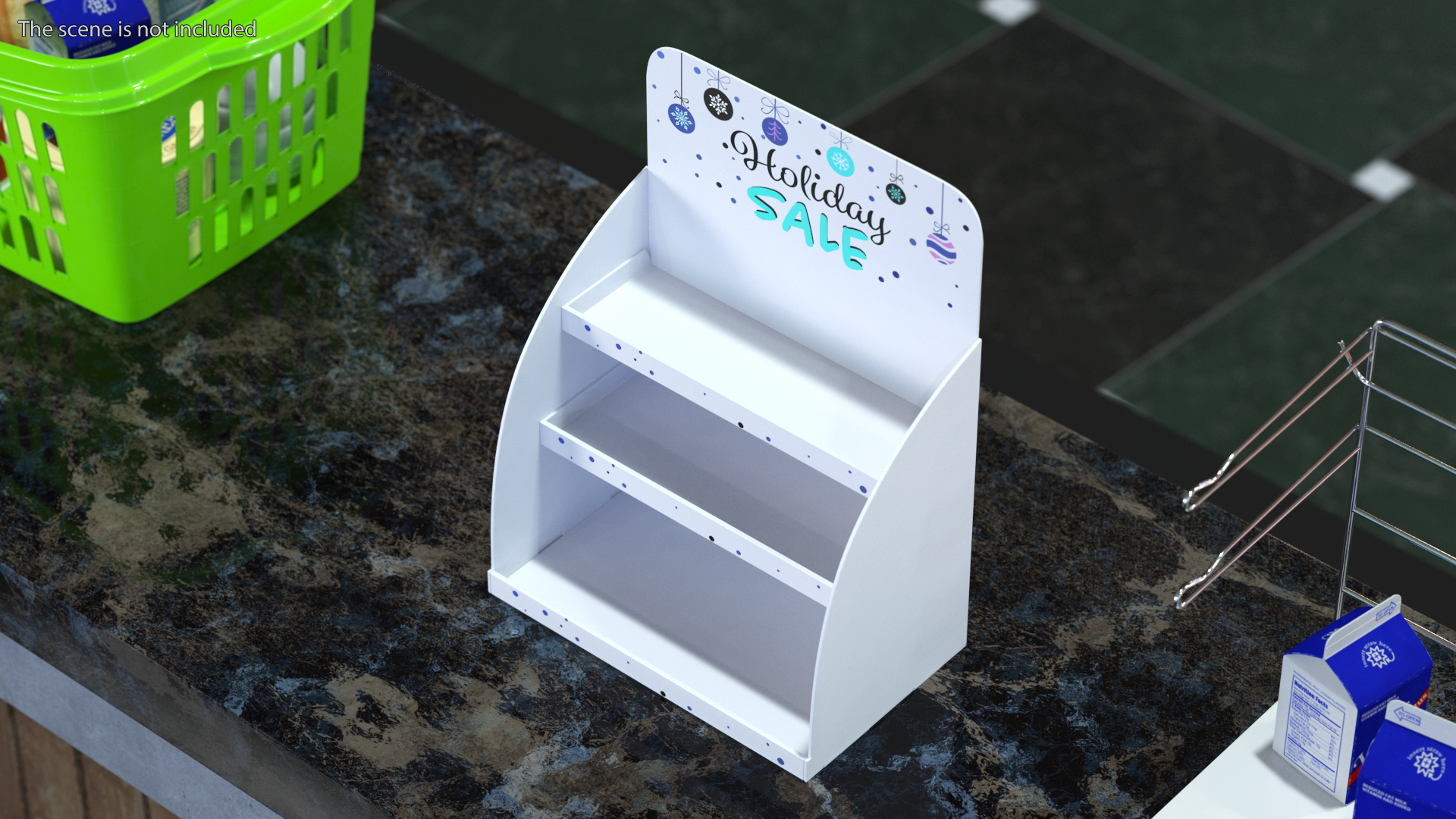 3D model Cardboard Counter Top Display White