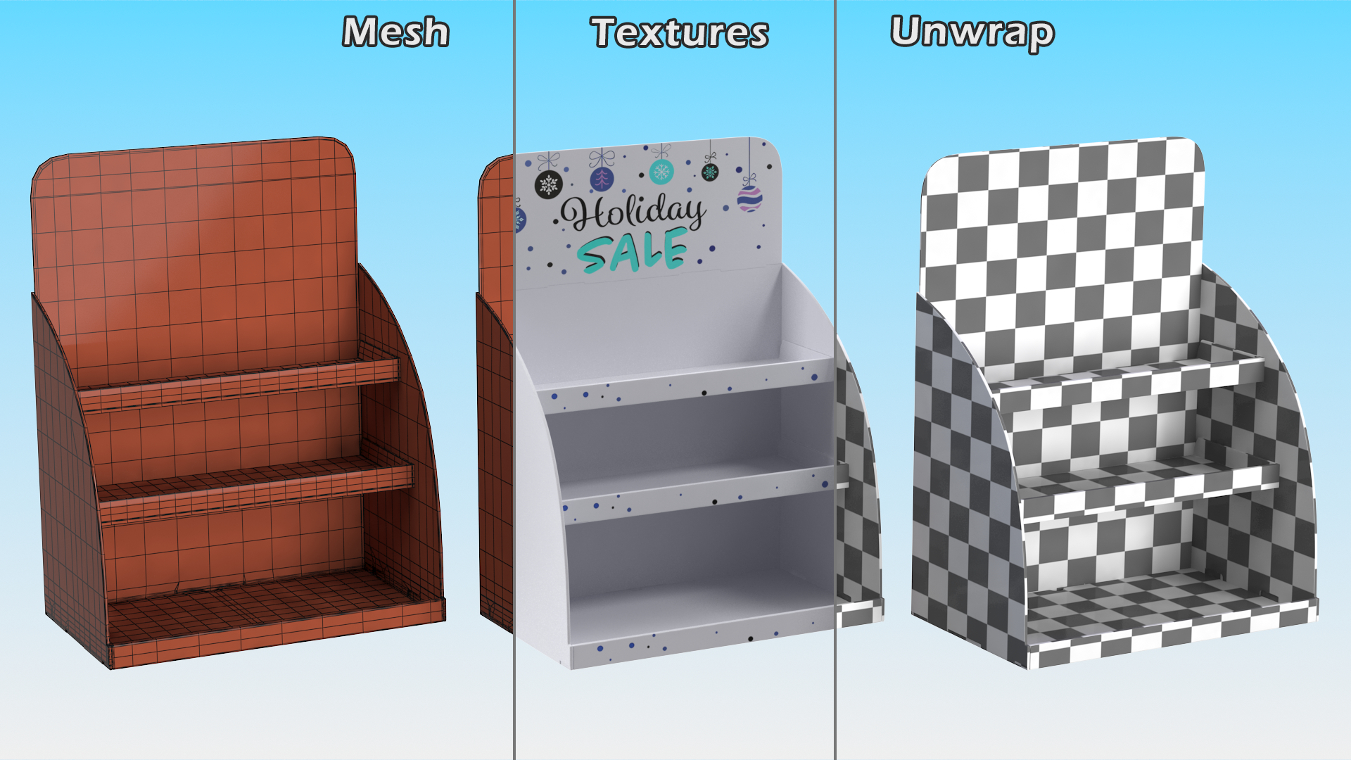 3D model Cardboard Counter Top Display White
