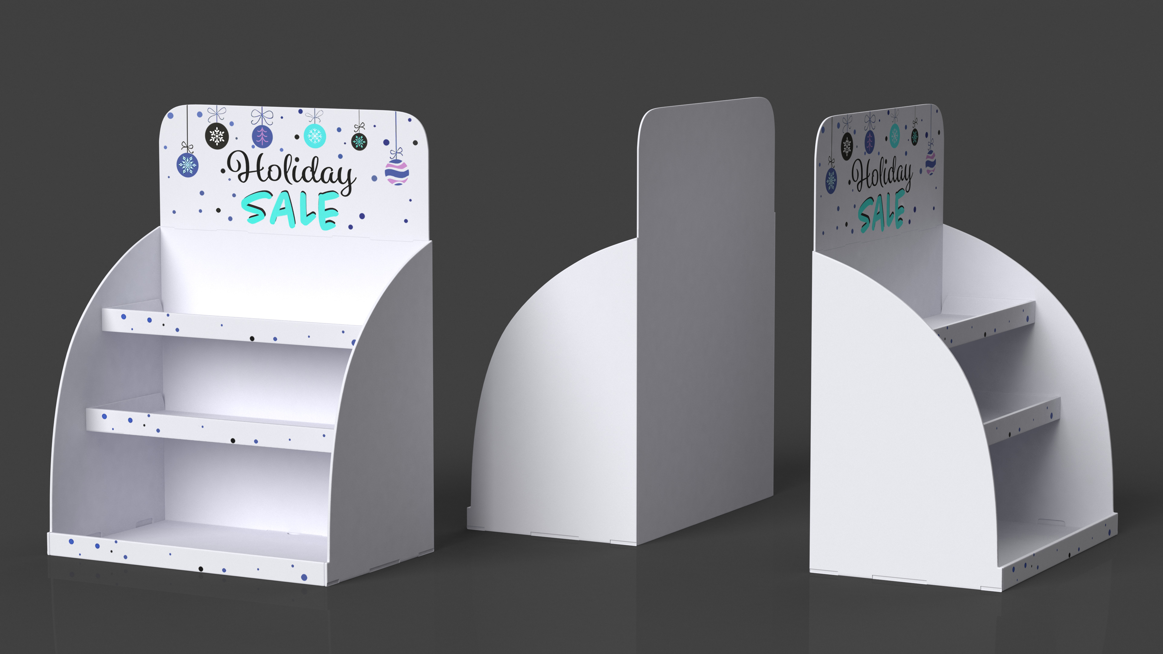 3D model Cardboard Counter Top Display White