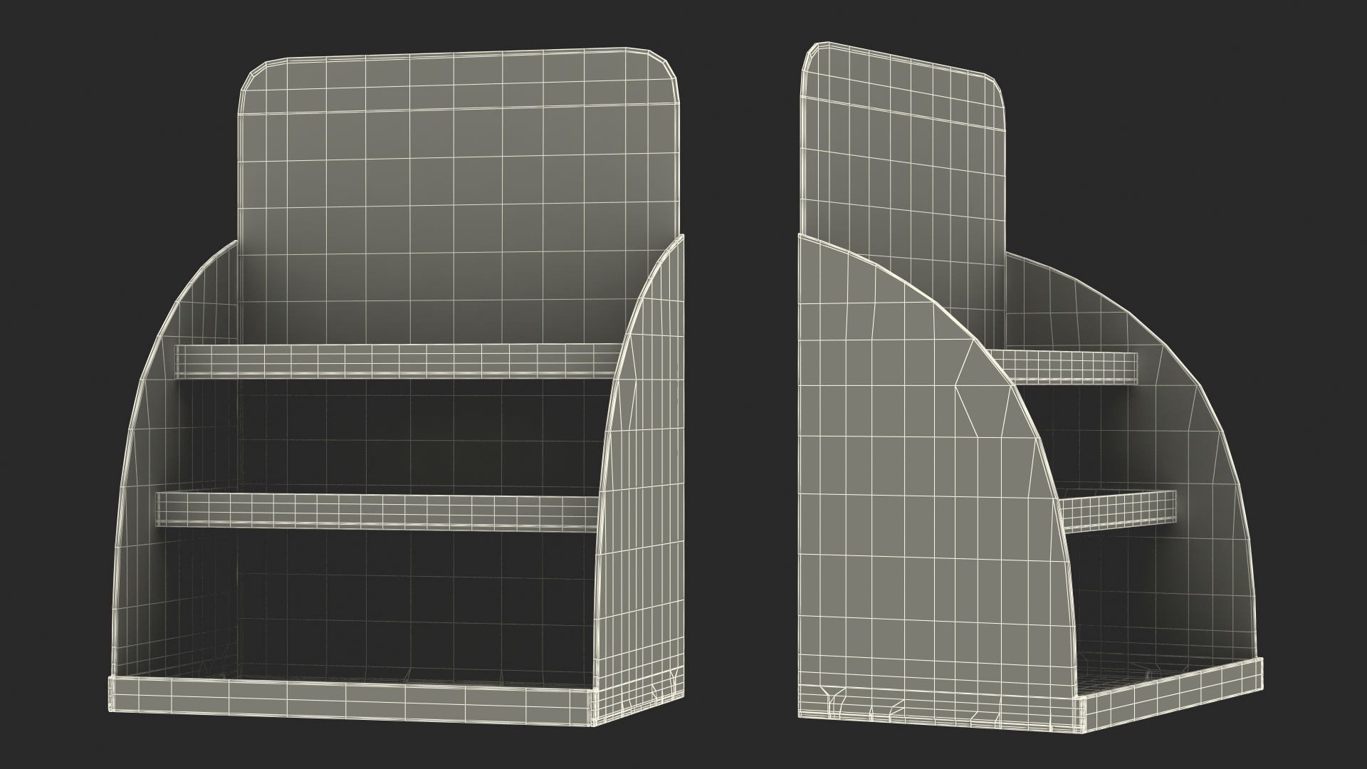 3D model Cardboard Counter Top Display White
