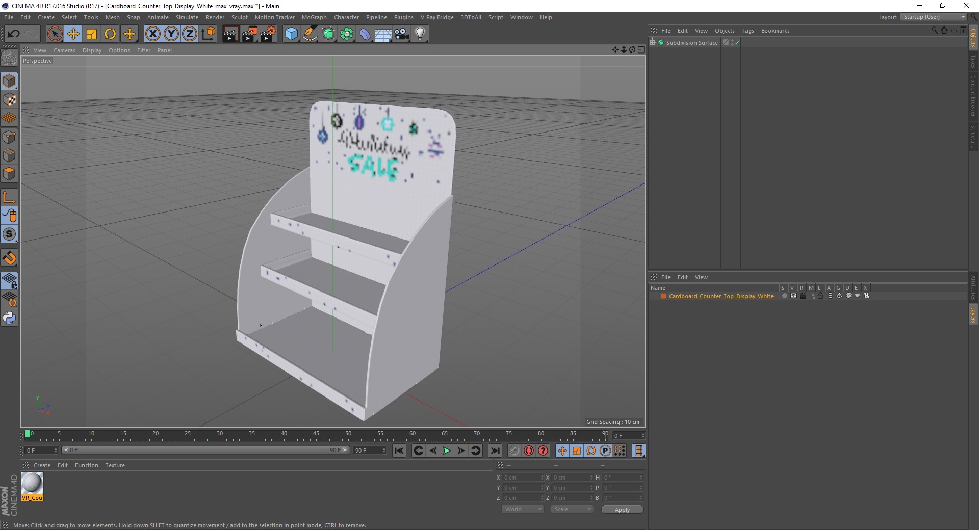 3D model Cardboard Counter Top Display White