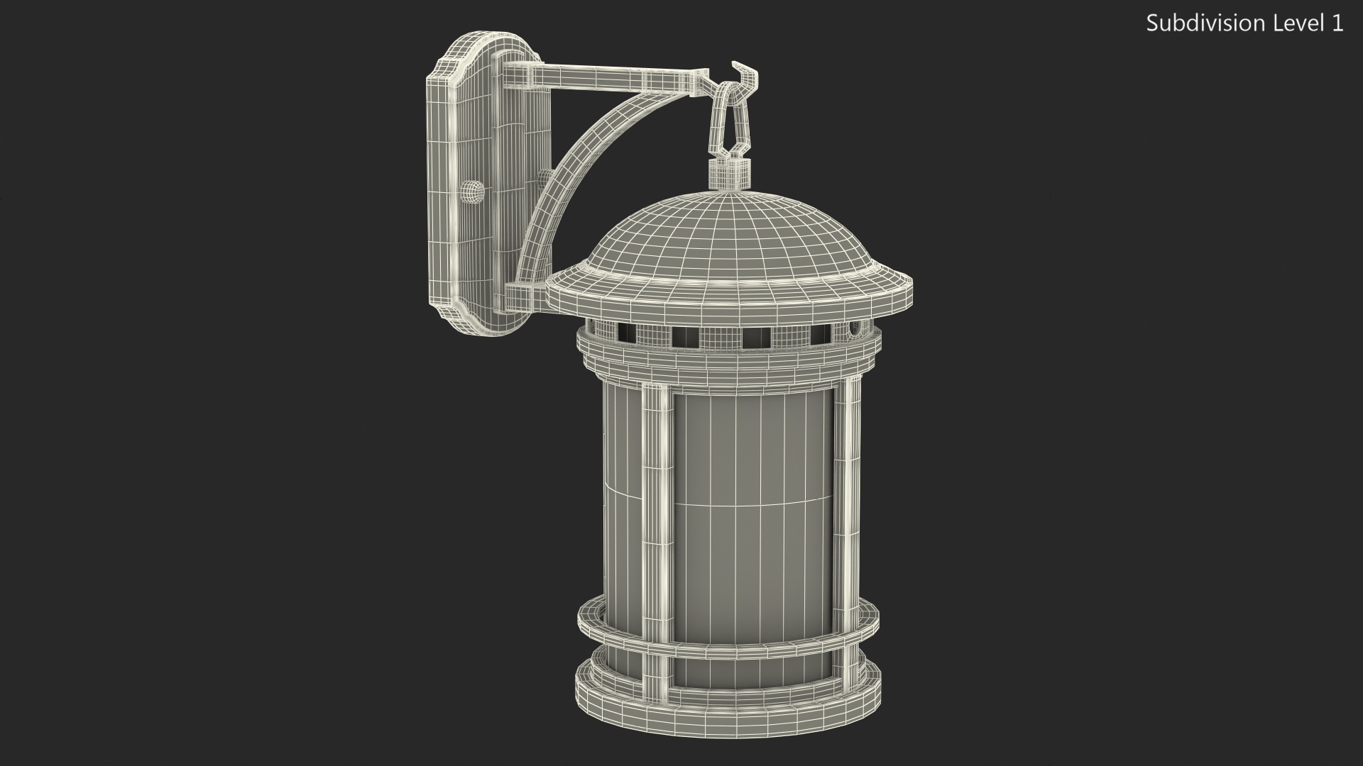 3D Vintage Decorative Street Wall Lantern model