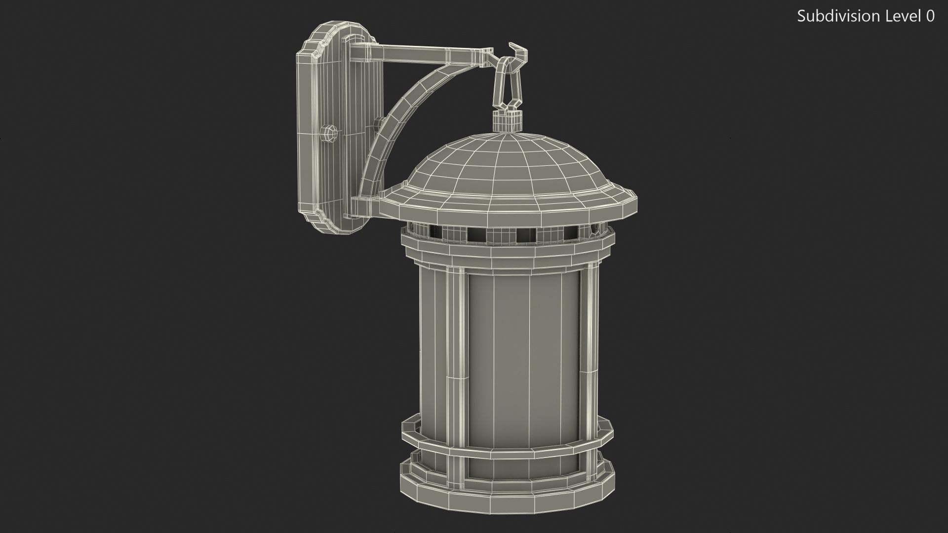 3D Vintage Decorative Street Wall Lantern model