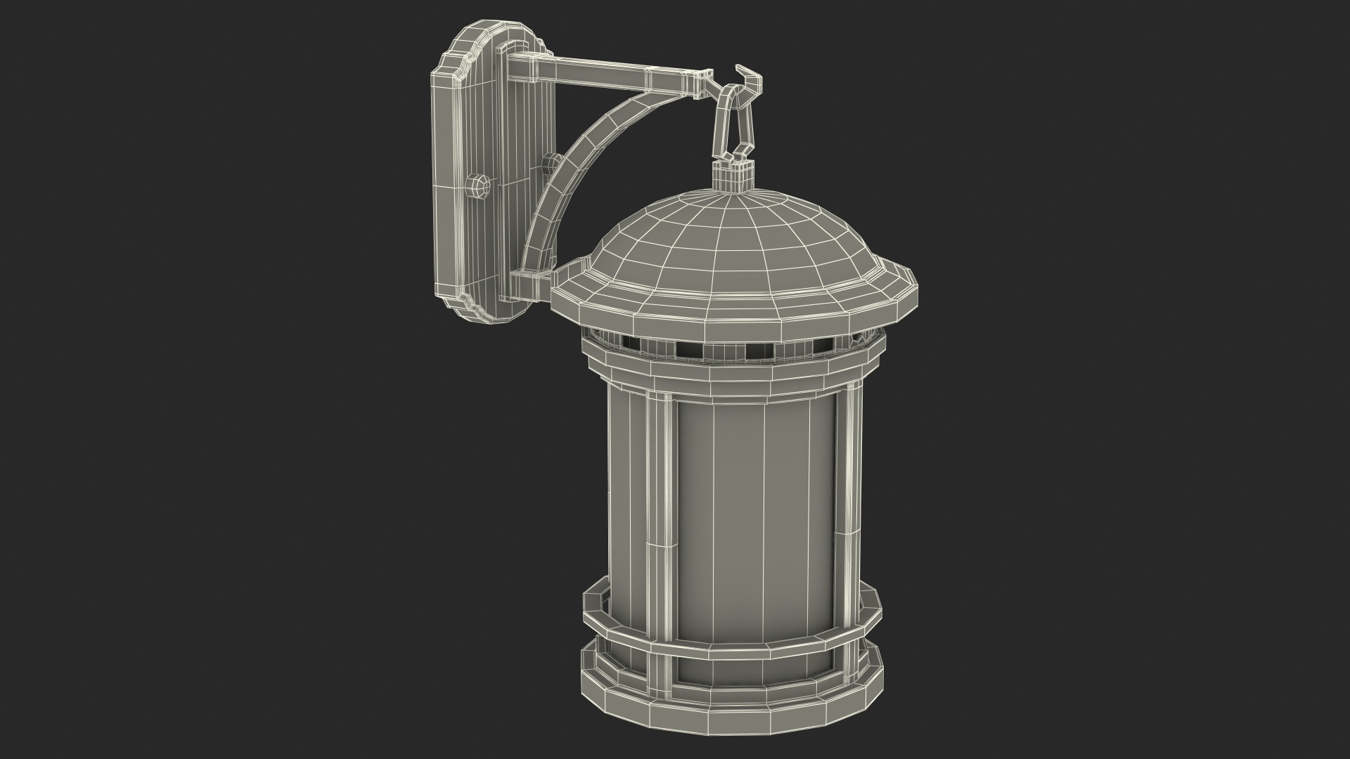 3D Vintage Decorative Street Wall Lantern model