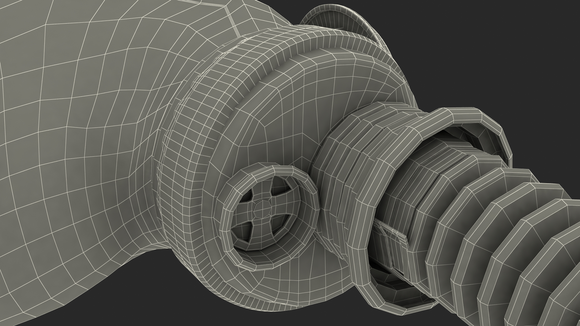 3D Black Rubber Gas Mask with Hose Rigged model
