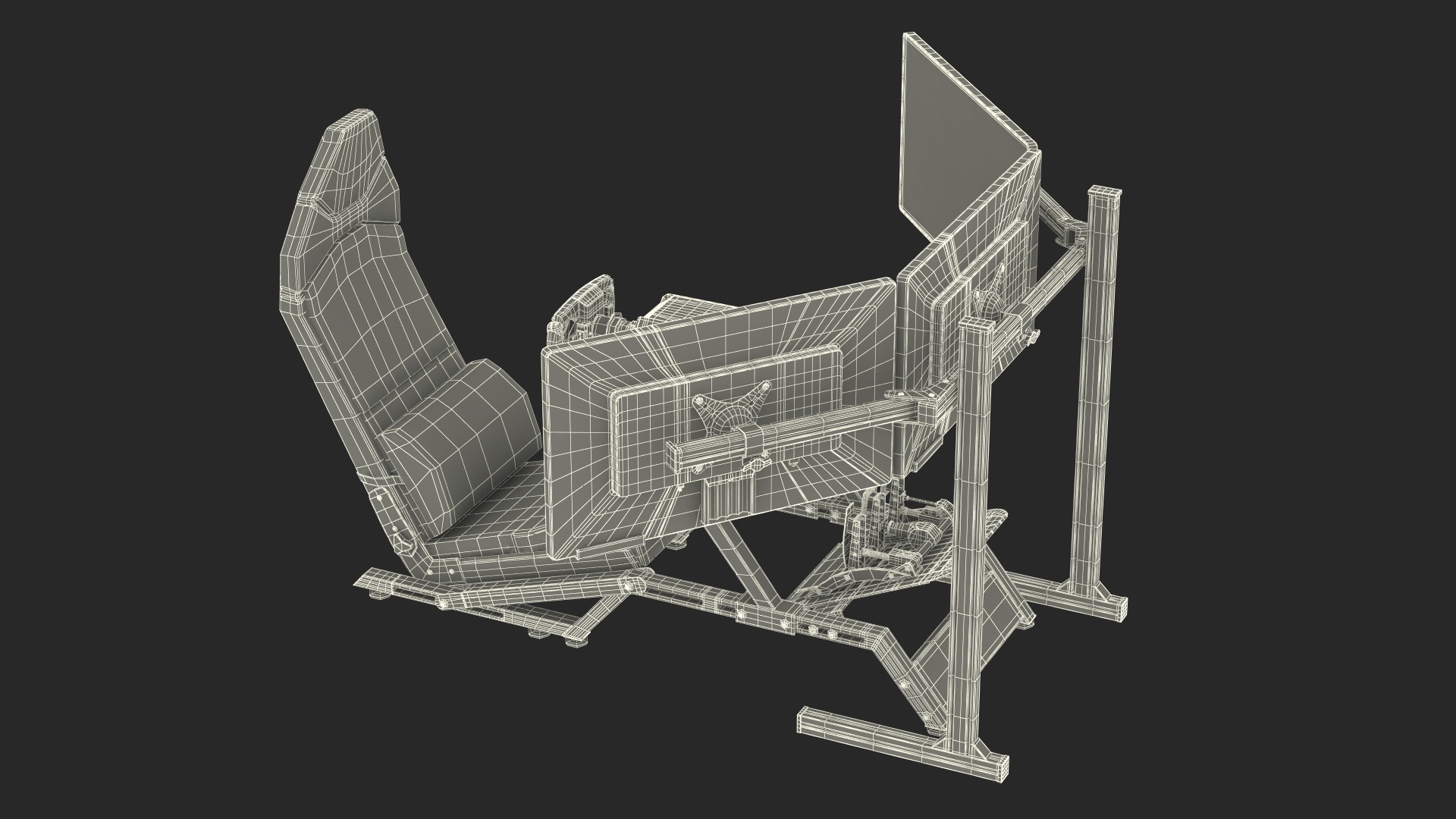 3D F-GT Racing Simulator Cockpit F1 with 3 Monitors model