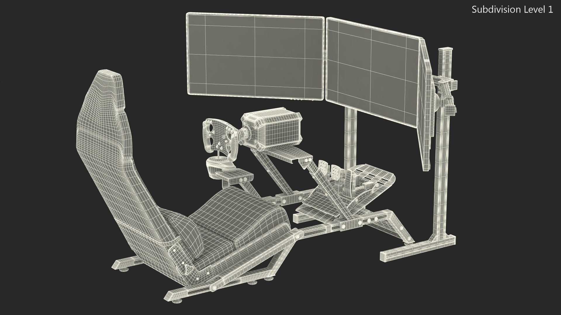 3D F-GT Racing Simulator Cockpit F1 with 3 Monitors model