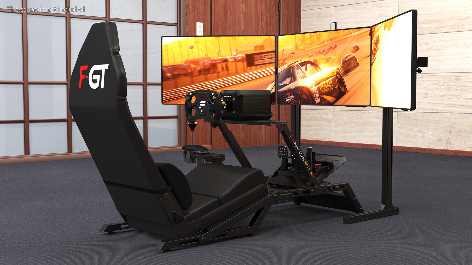 3D F-GT Racing Simulator Cockpit F1 with 3 Monitors model