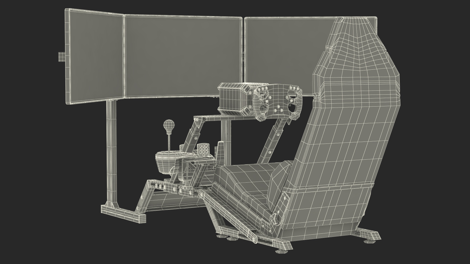 3D F-GT Racing Simulator Cockpit F1 with 3 Monitors model