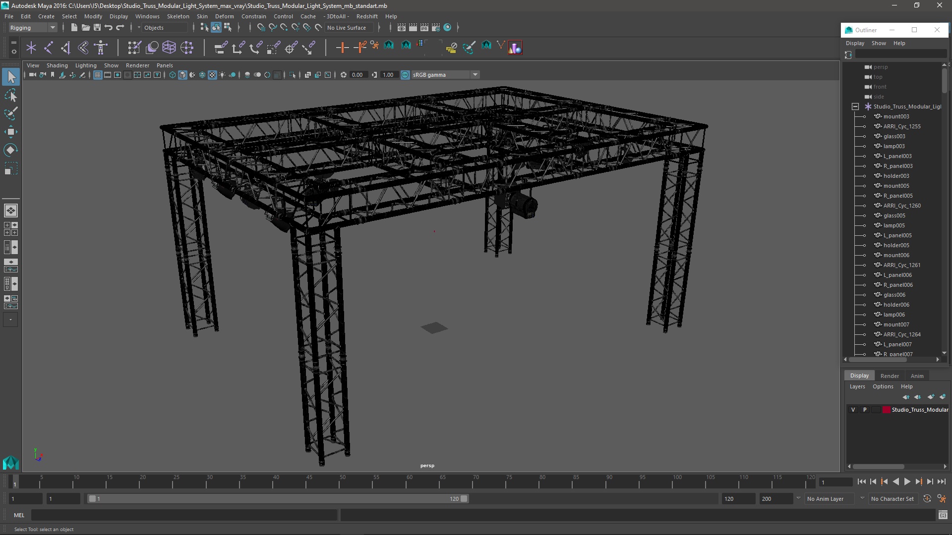 3D Studio Truss Modular Light System model