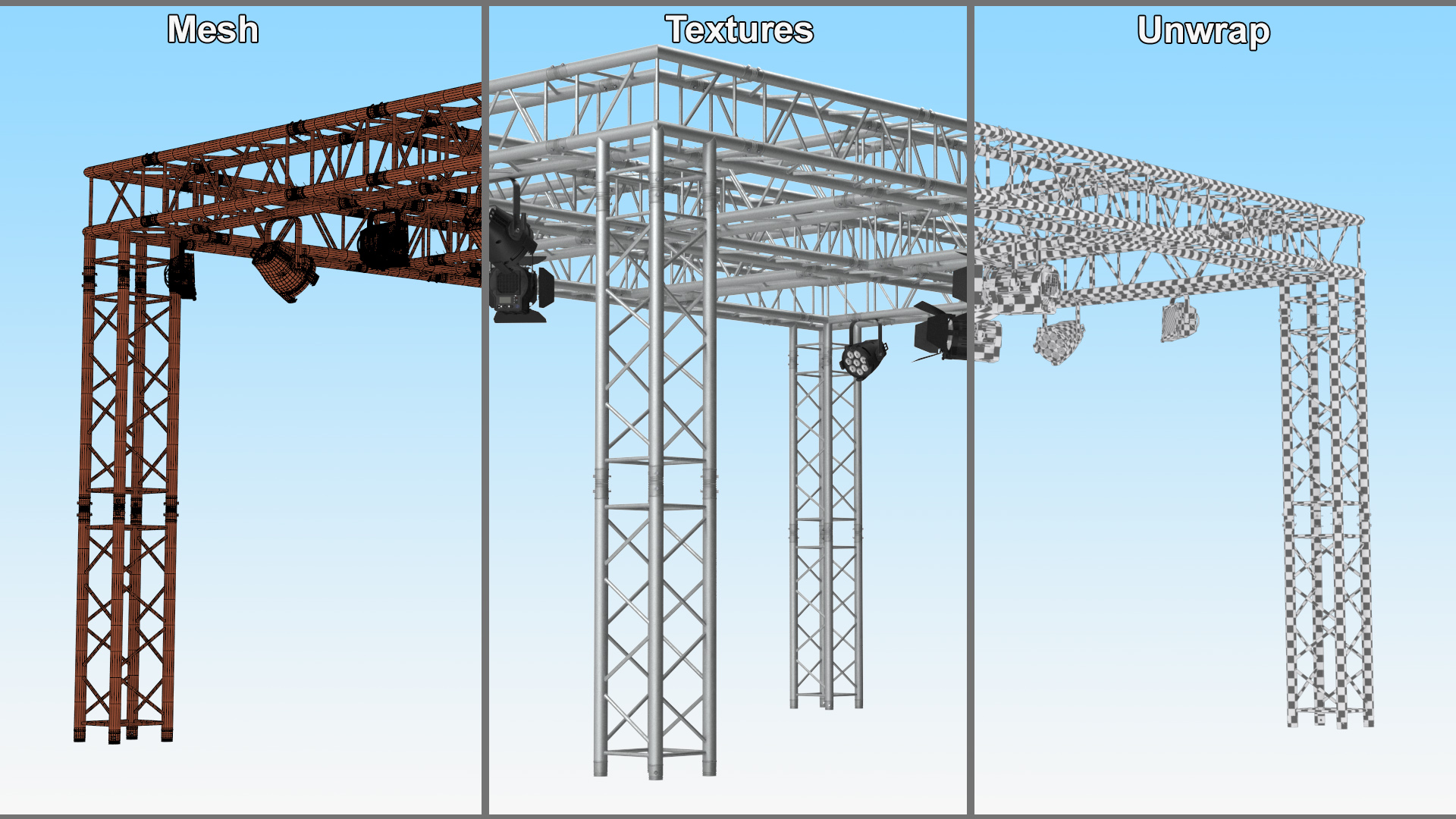 3D Studio Truss Modular Light System model