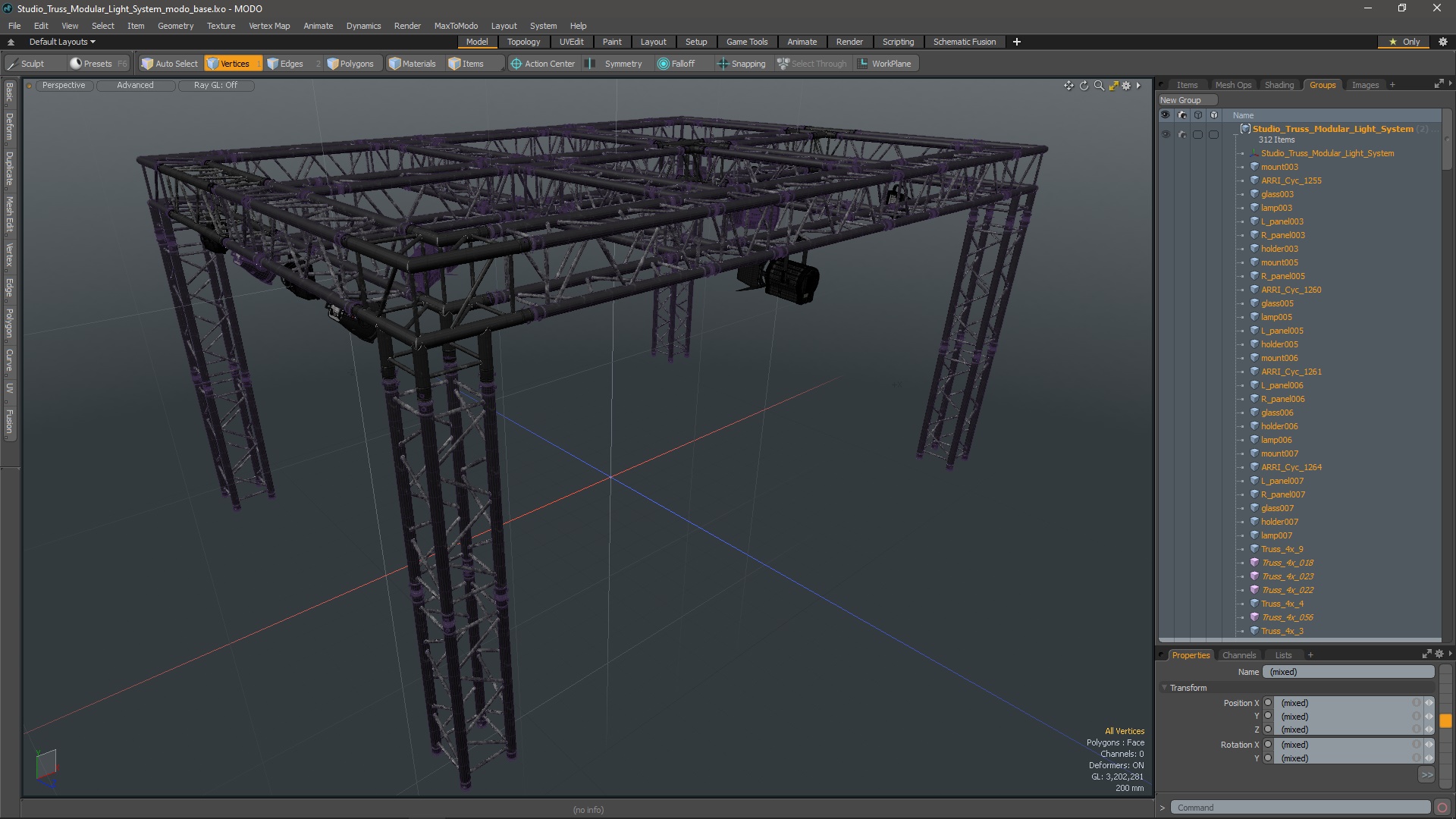 3D Studio Truss Modular Light System model