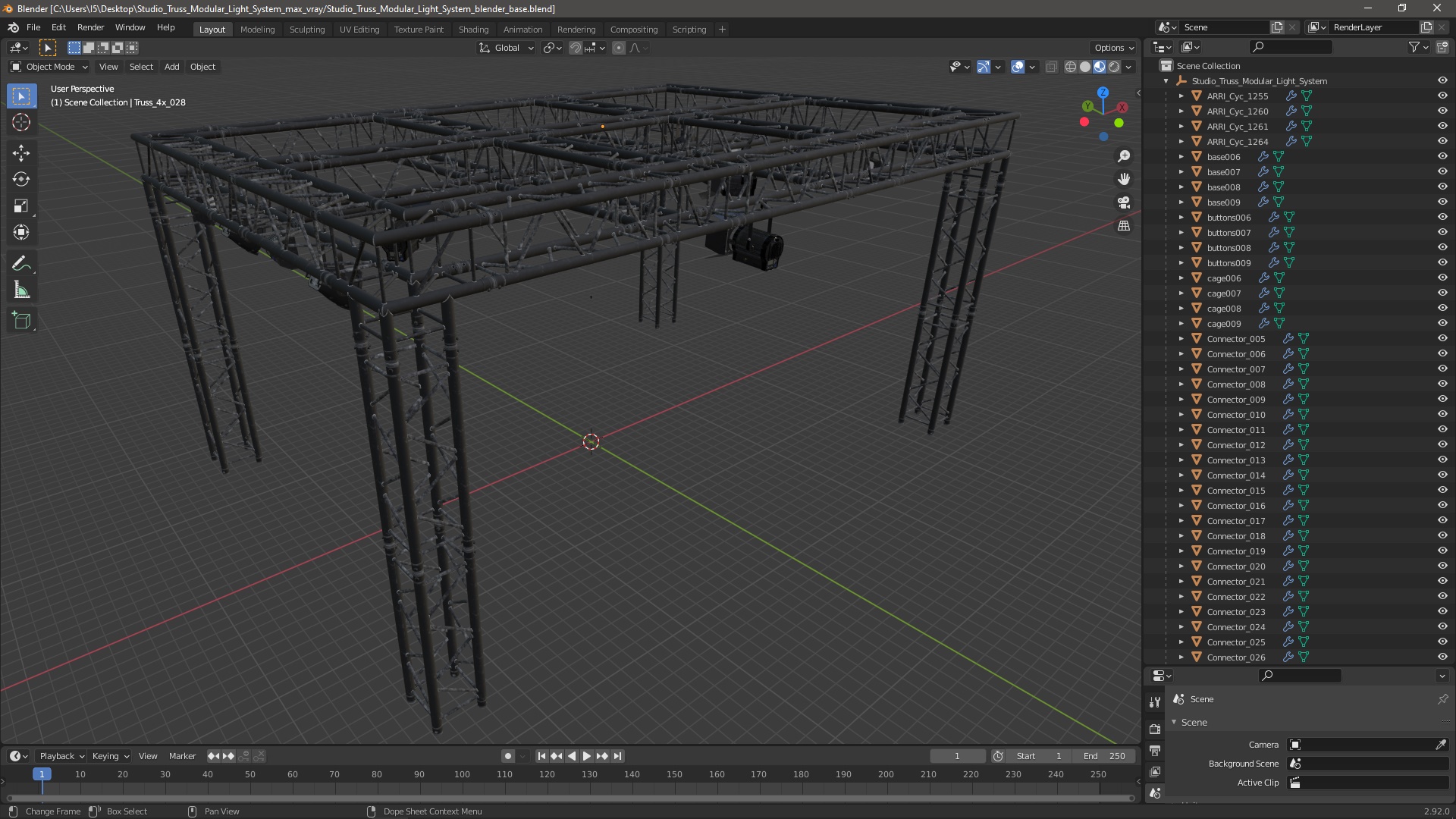 3D Studio Truss Modular Light System model