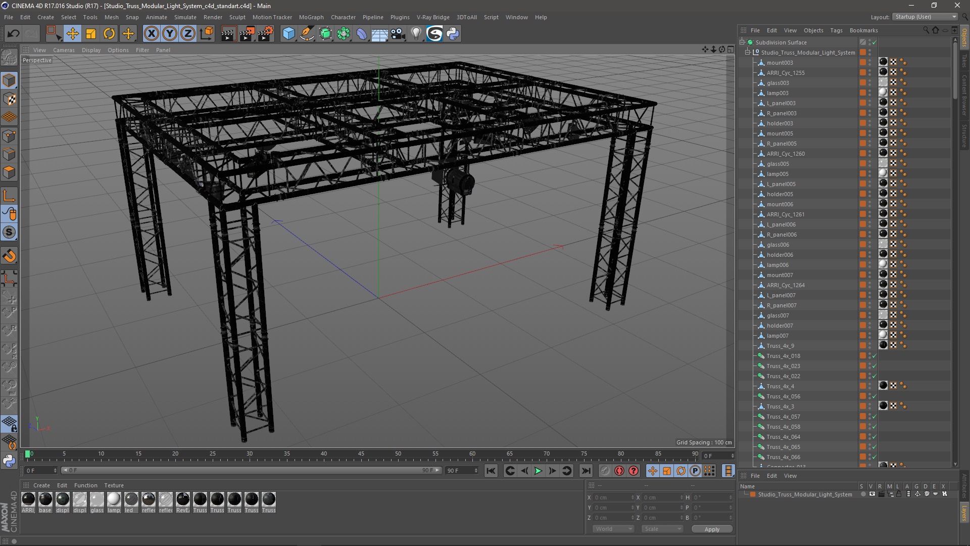 3D Studio Truss Modular Light System model