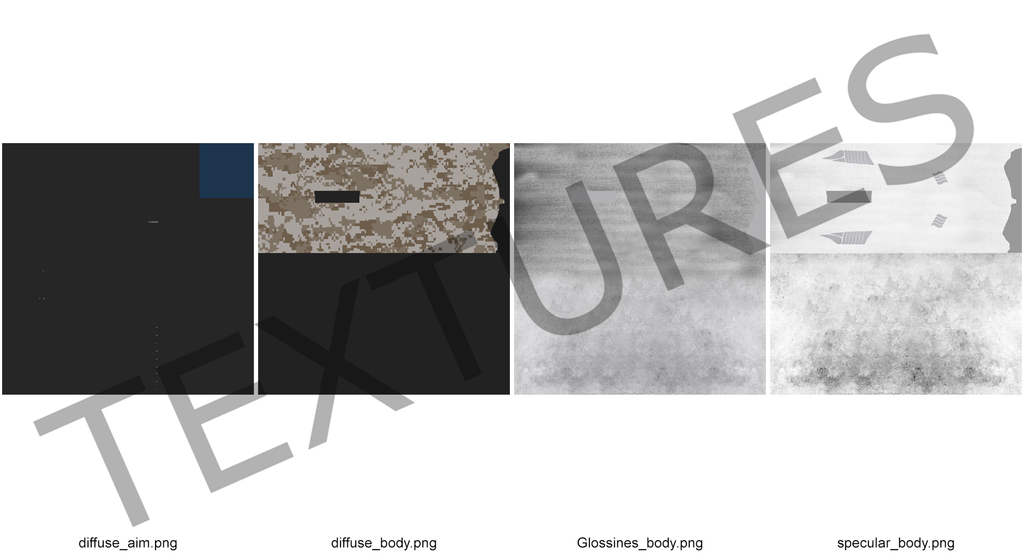 Camouflage Break Barrel Air Rifle with Scope 3D model