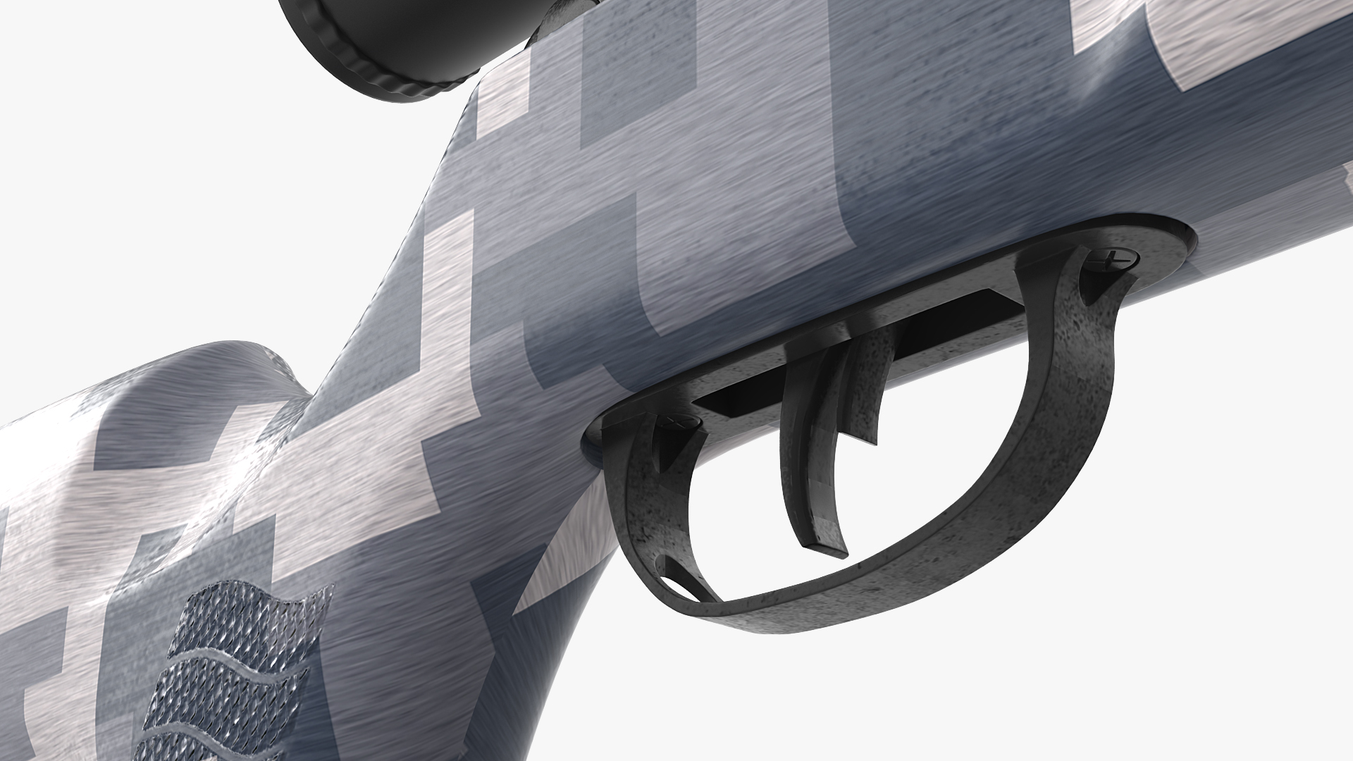 Camouflage Break Barrel Air Rifle with Scope 3D model