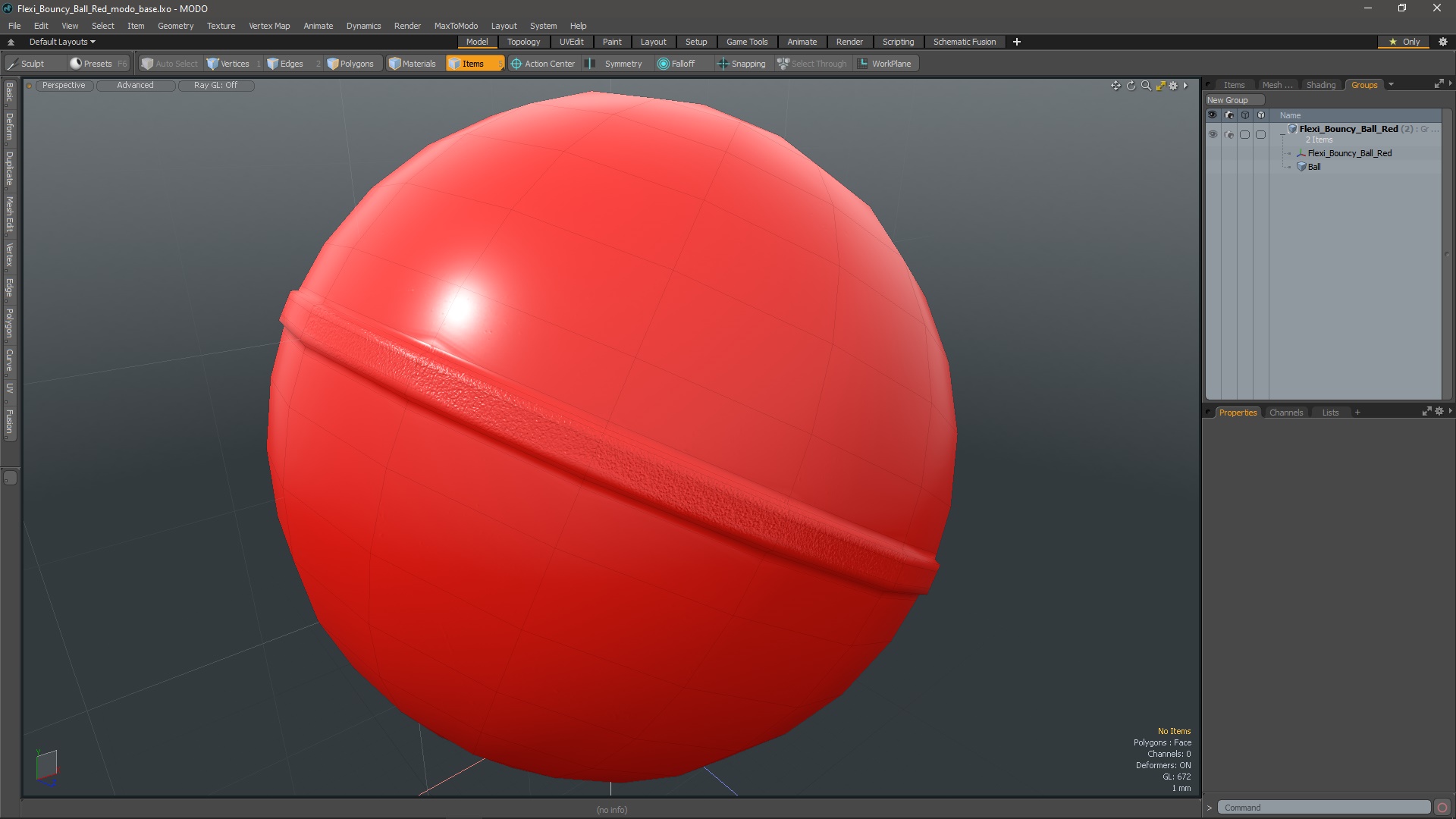 3D Flexi Bouncy Ball Red
