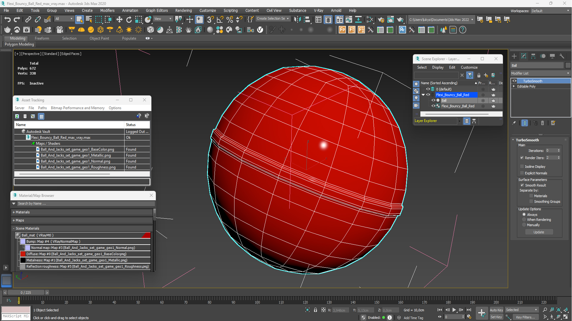 3D Flexi Bouncy Ball Red