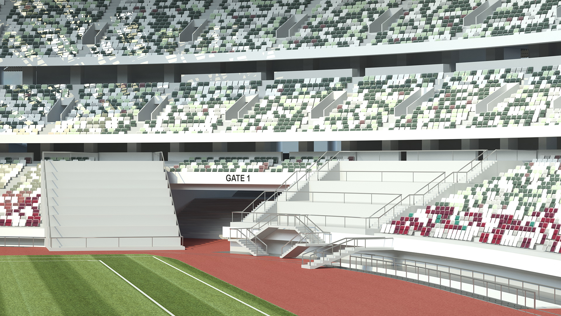 3D Football Pitch Stadium Arena model