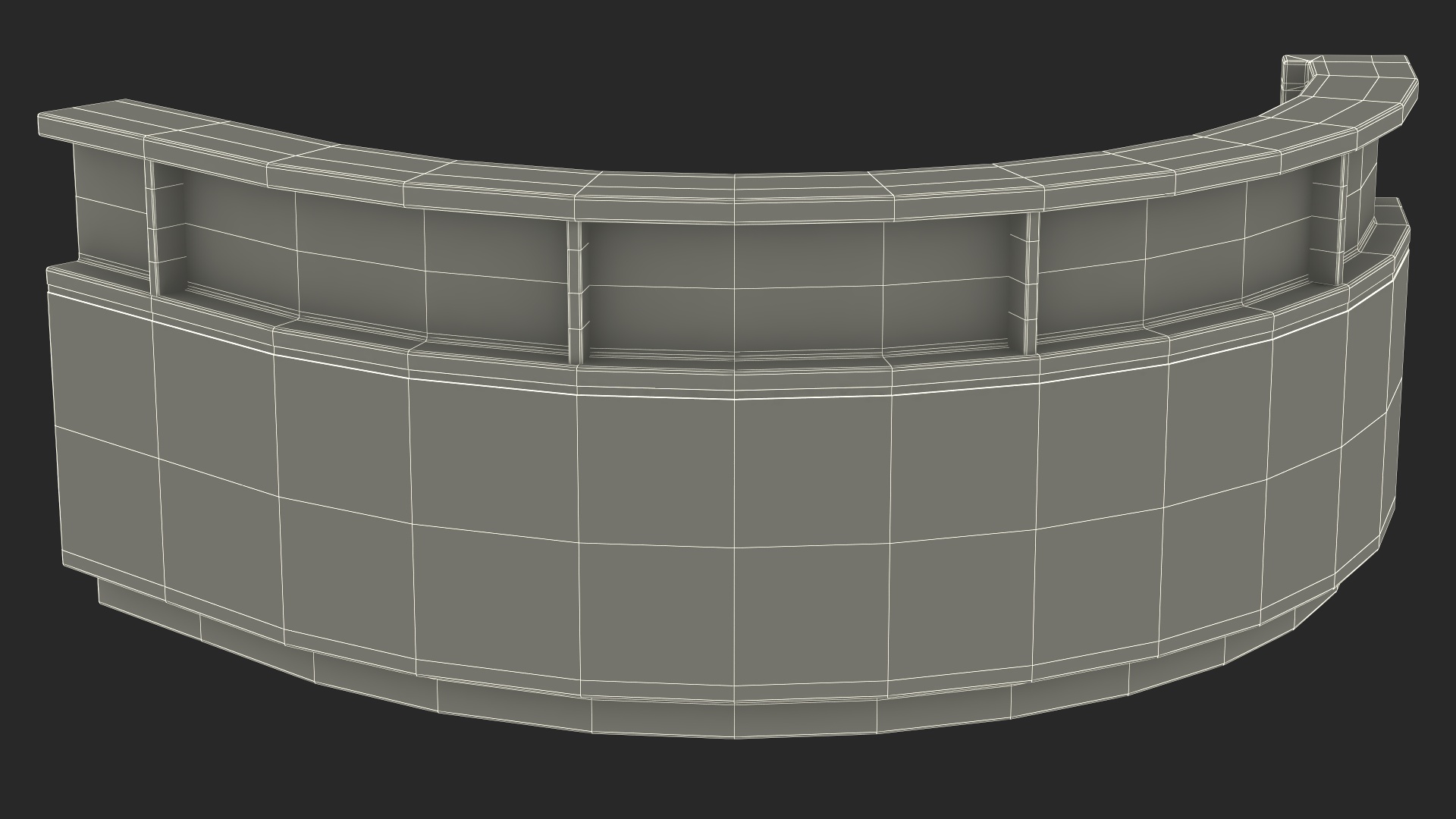 Reception Desk C Shape 3D
