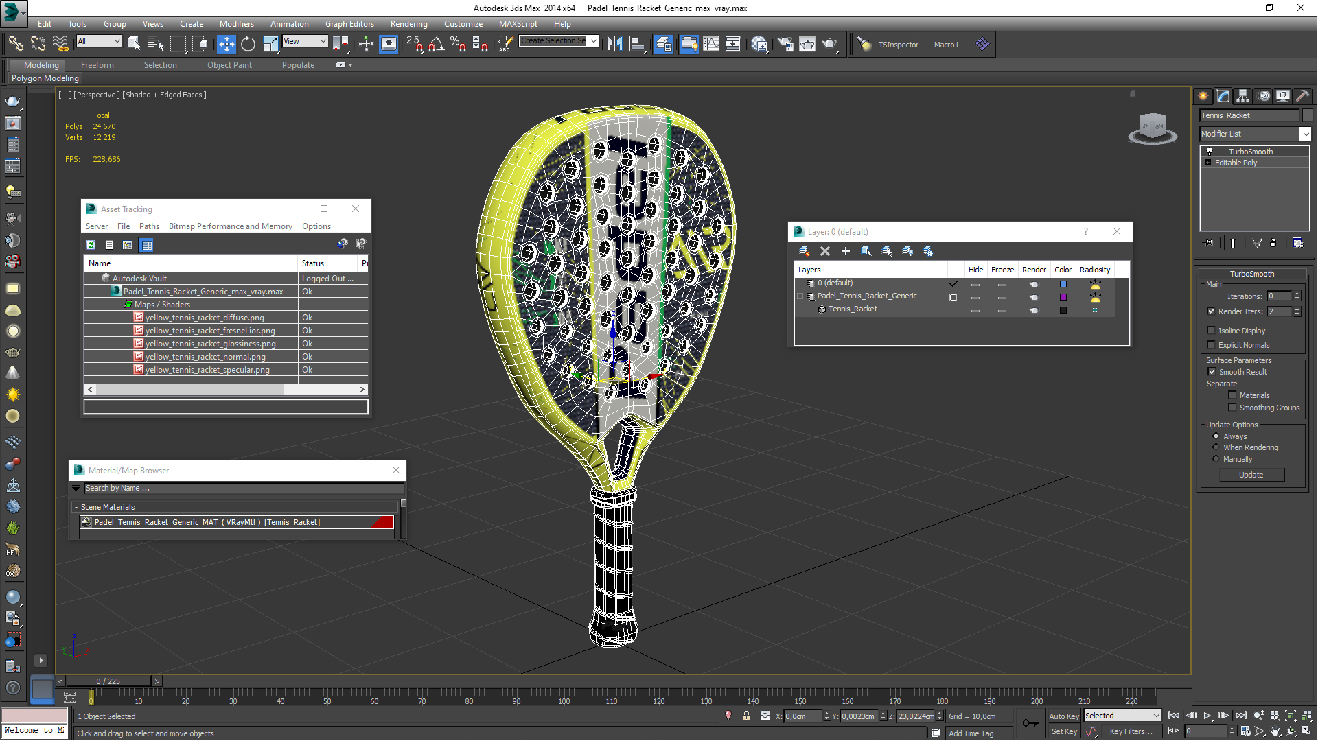 Padel Tennis Racket Generic 3D