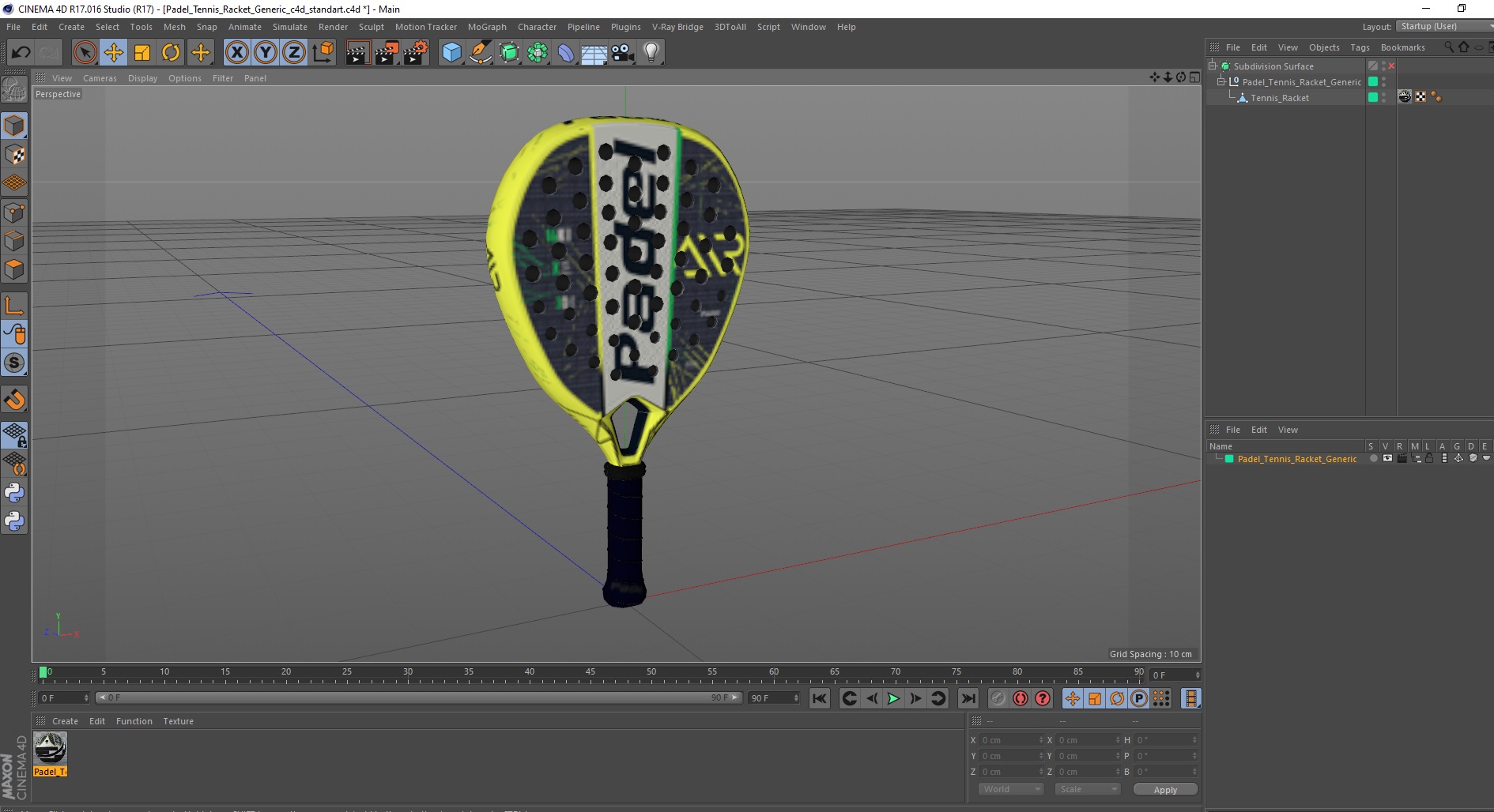 Padel Tennis Racket Generic 3D