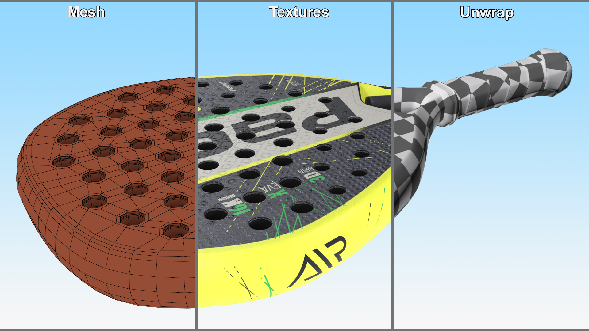 Padel Tennis Racket Generic 3D