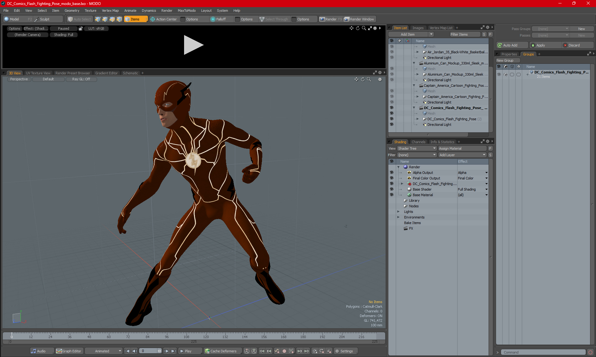 DC Comics Flash Fighting Pose 3D model