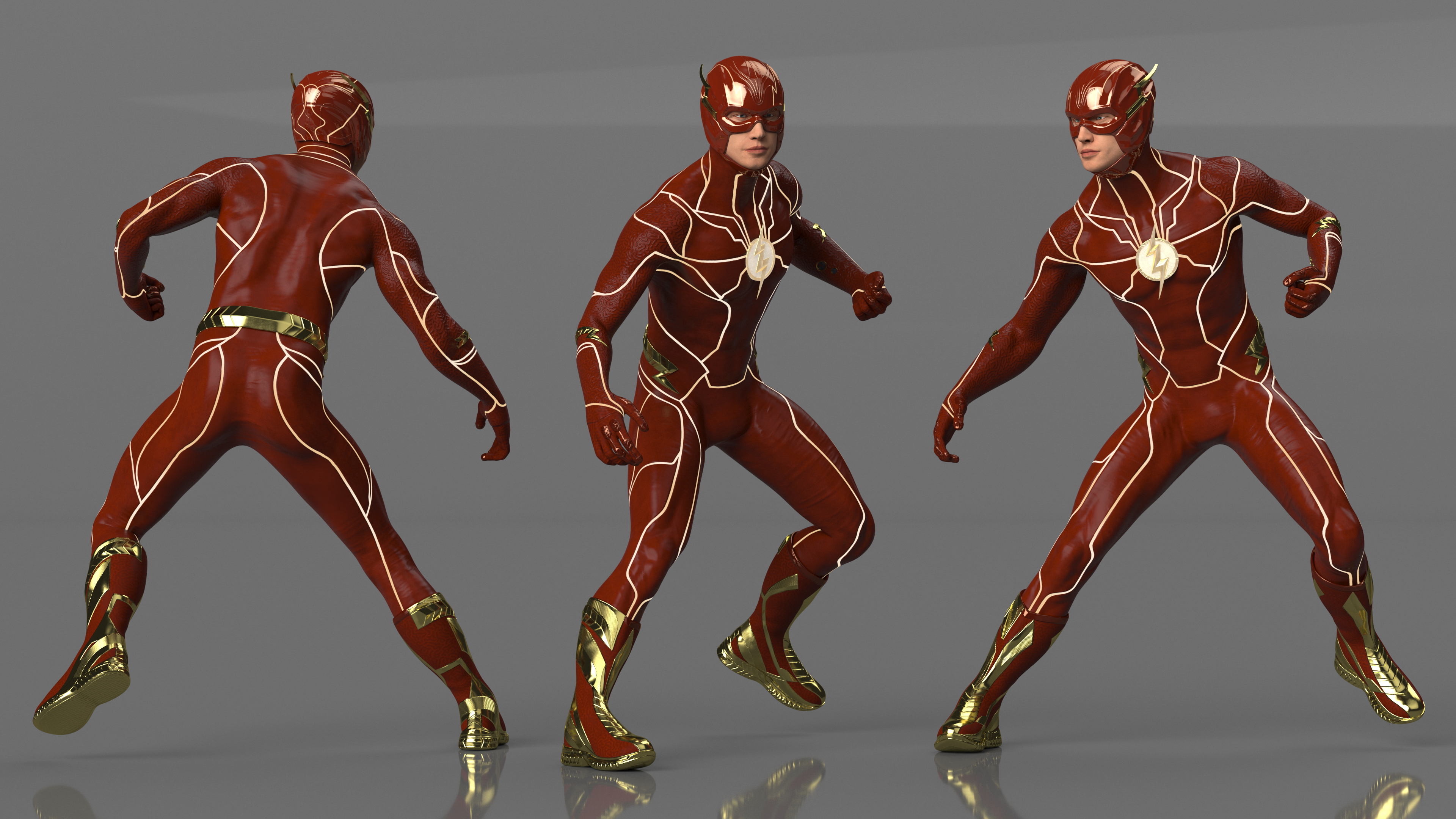 DC Comics Flash Fighting Pose 3D model