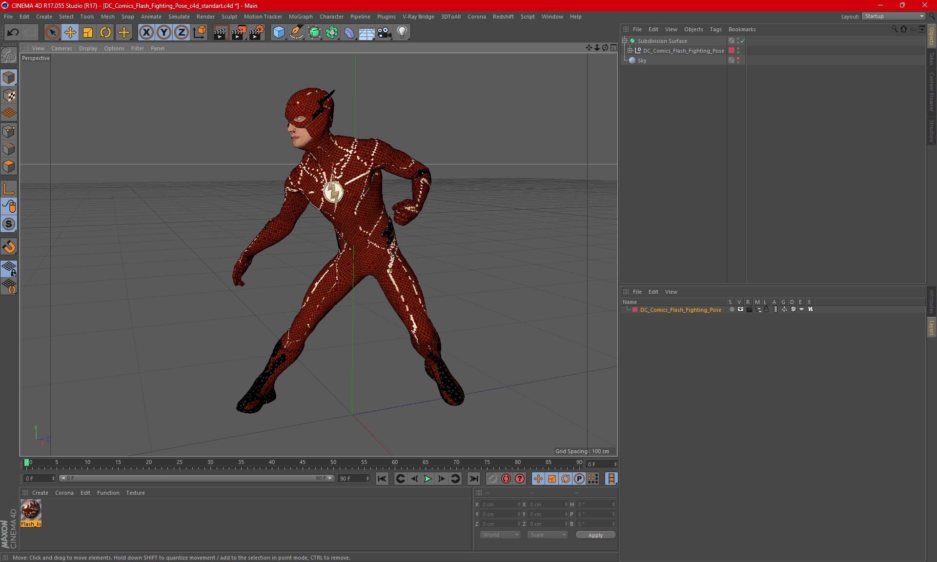 DC Comics Flash Fighting Pose 3D model