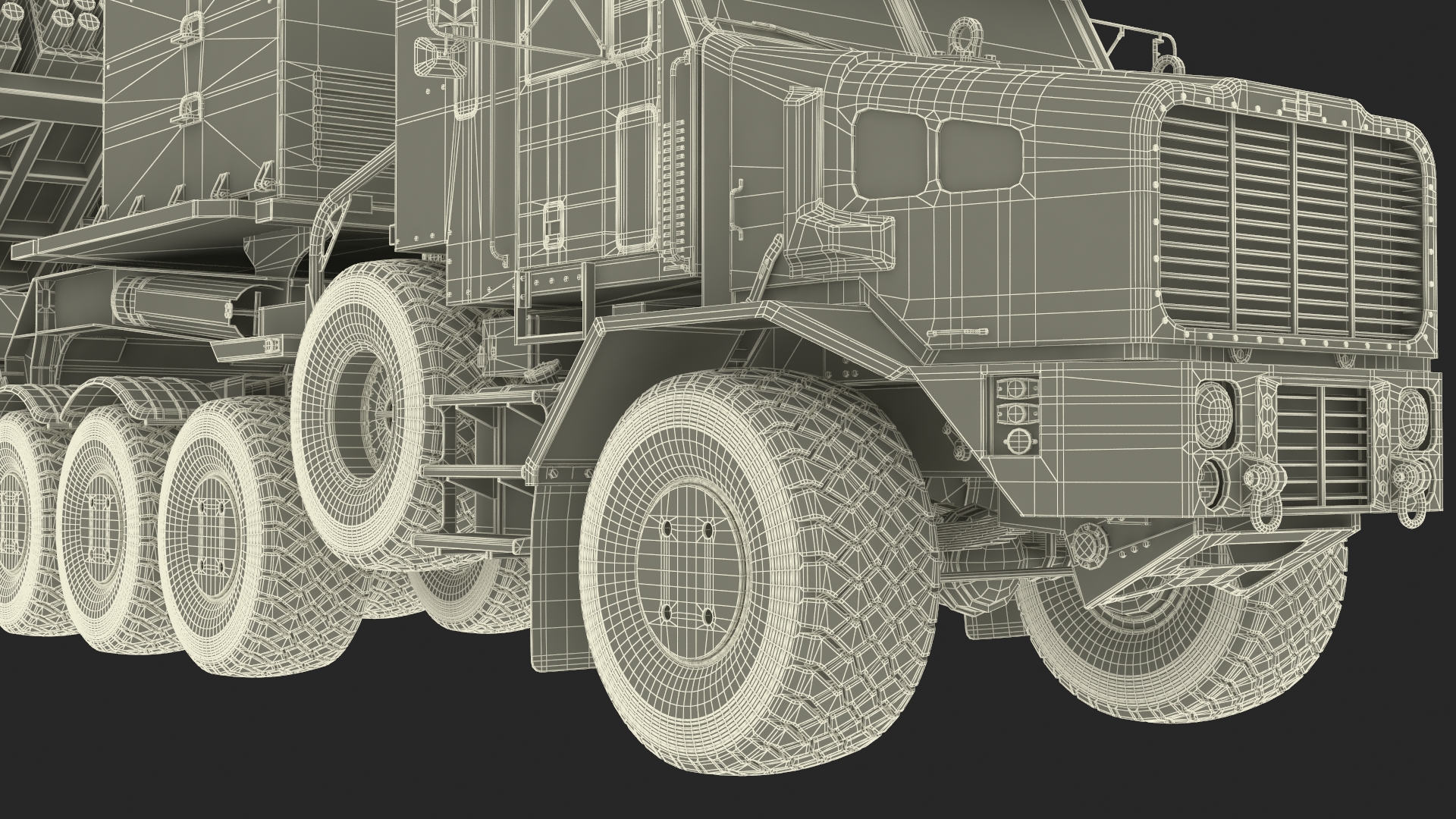 Military Transporter with Rocket Launch System Jobaria Sand 3D model