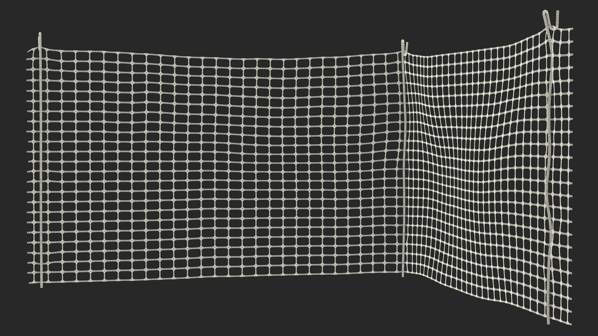 3D model Plastic Security Mesh Fence Corner Black