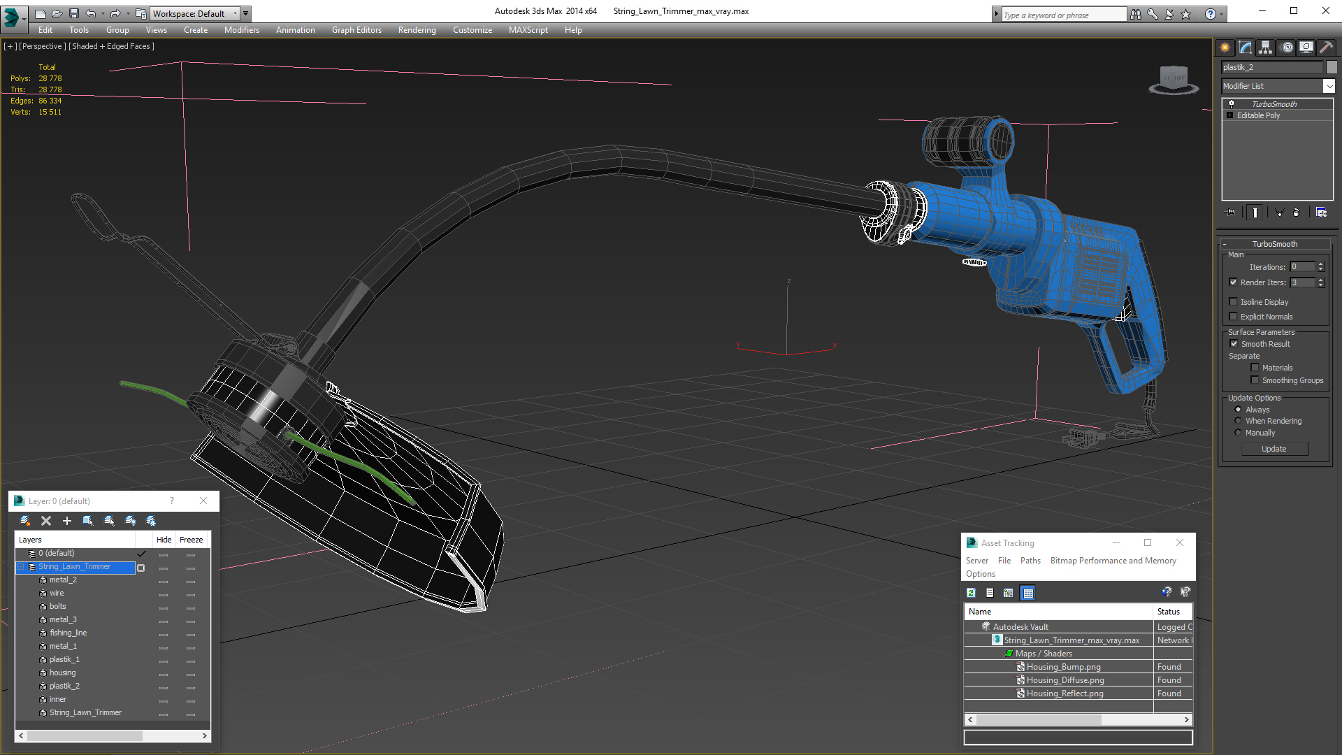 String Lawn Trimmer 3D model