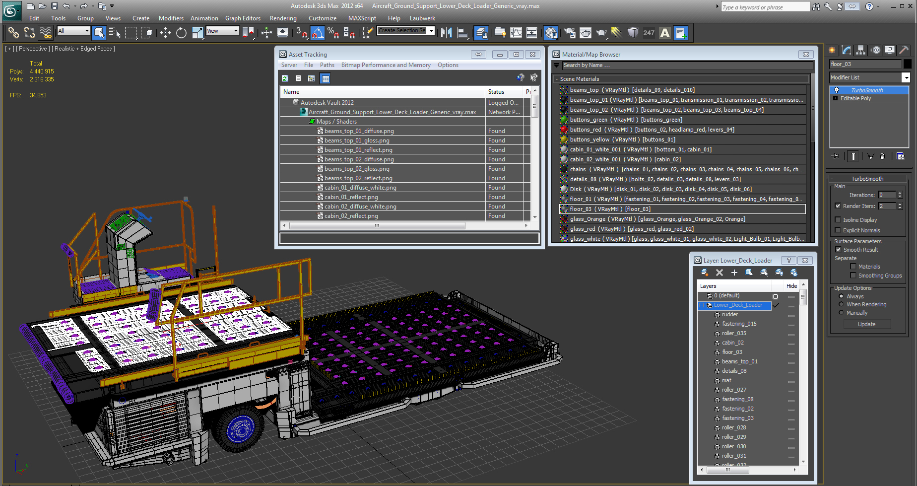 Aircraft Ground Support Lower Deck Loader Generic 3D model