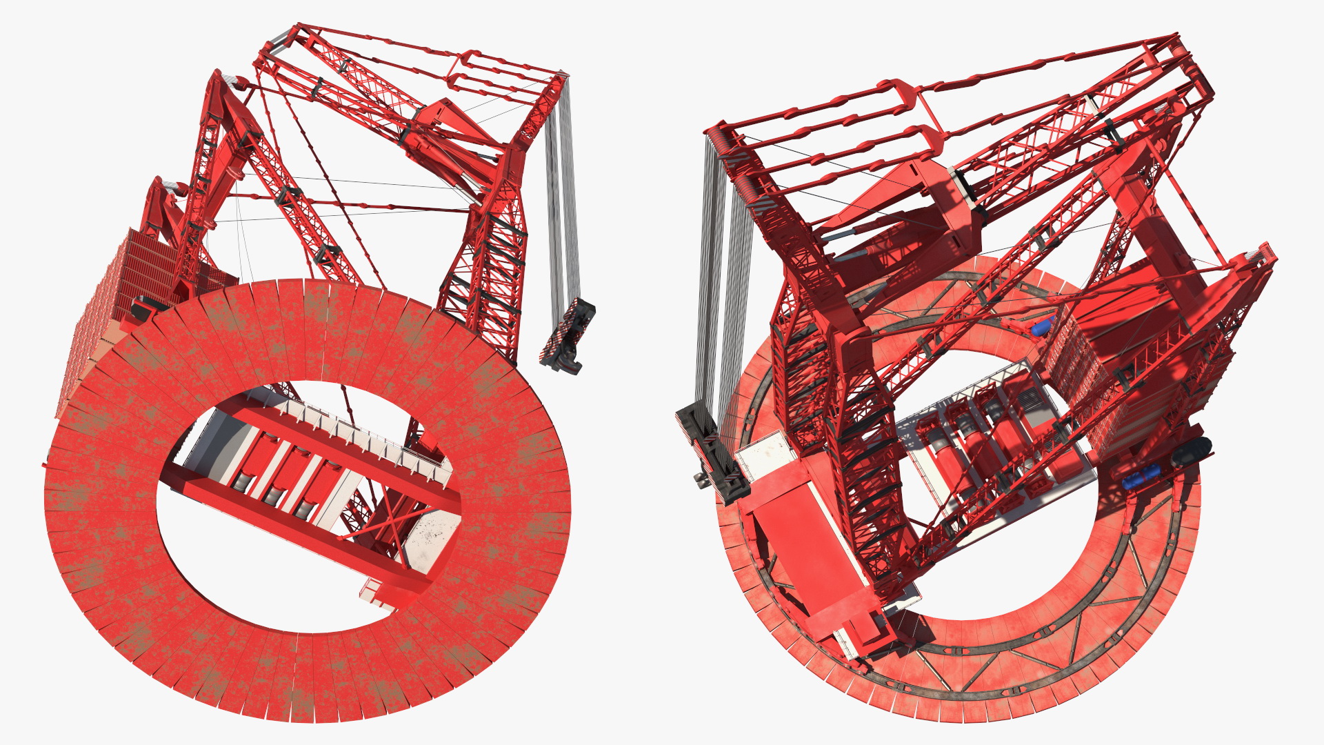 3D Heavy Lift Ring Crane Rigged model