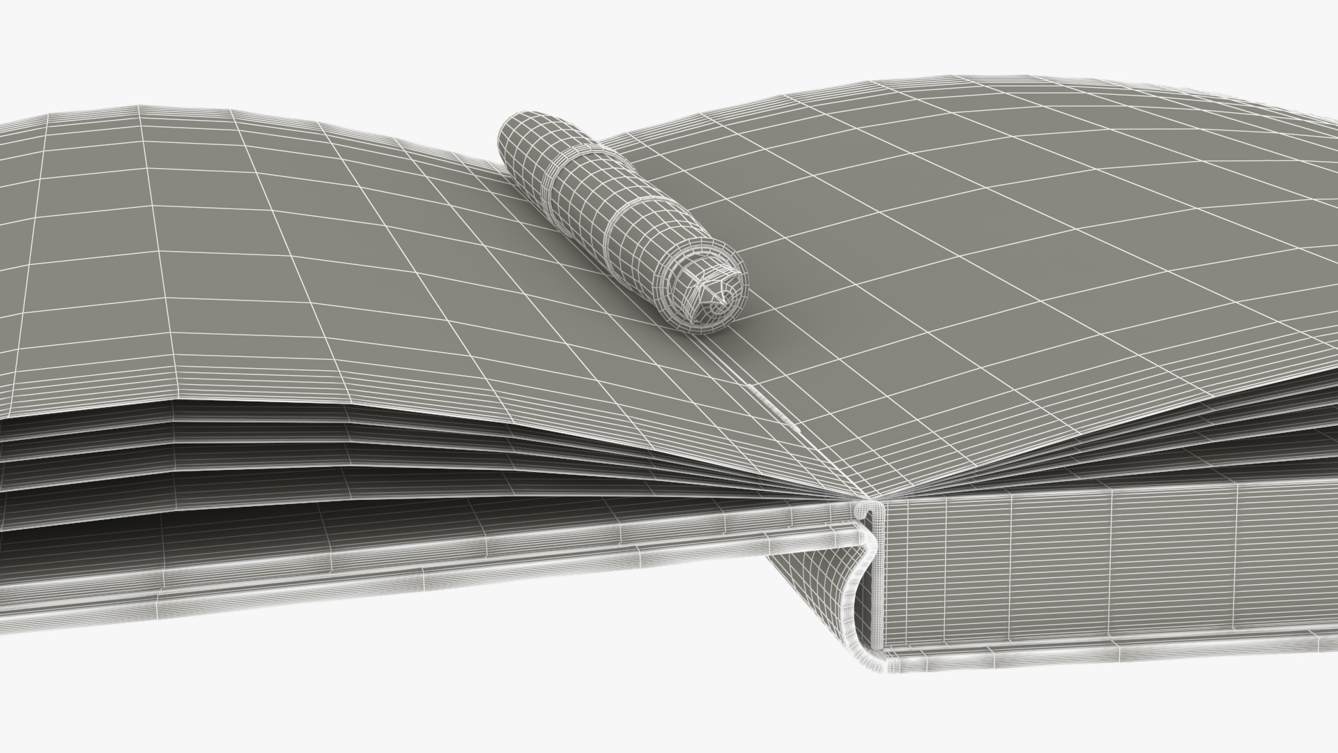 3D model Open Journal with Fountain Pen