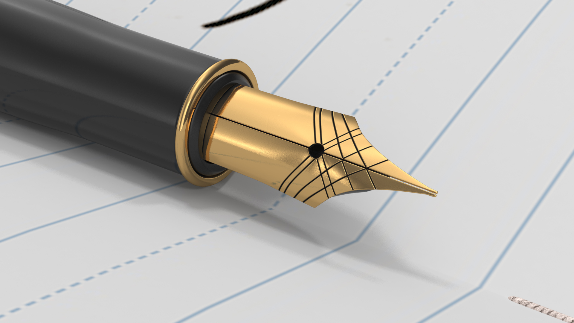 3D model Open Journal with Fountain Pen