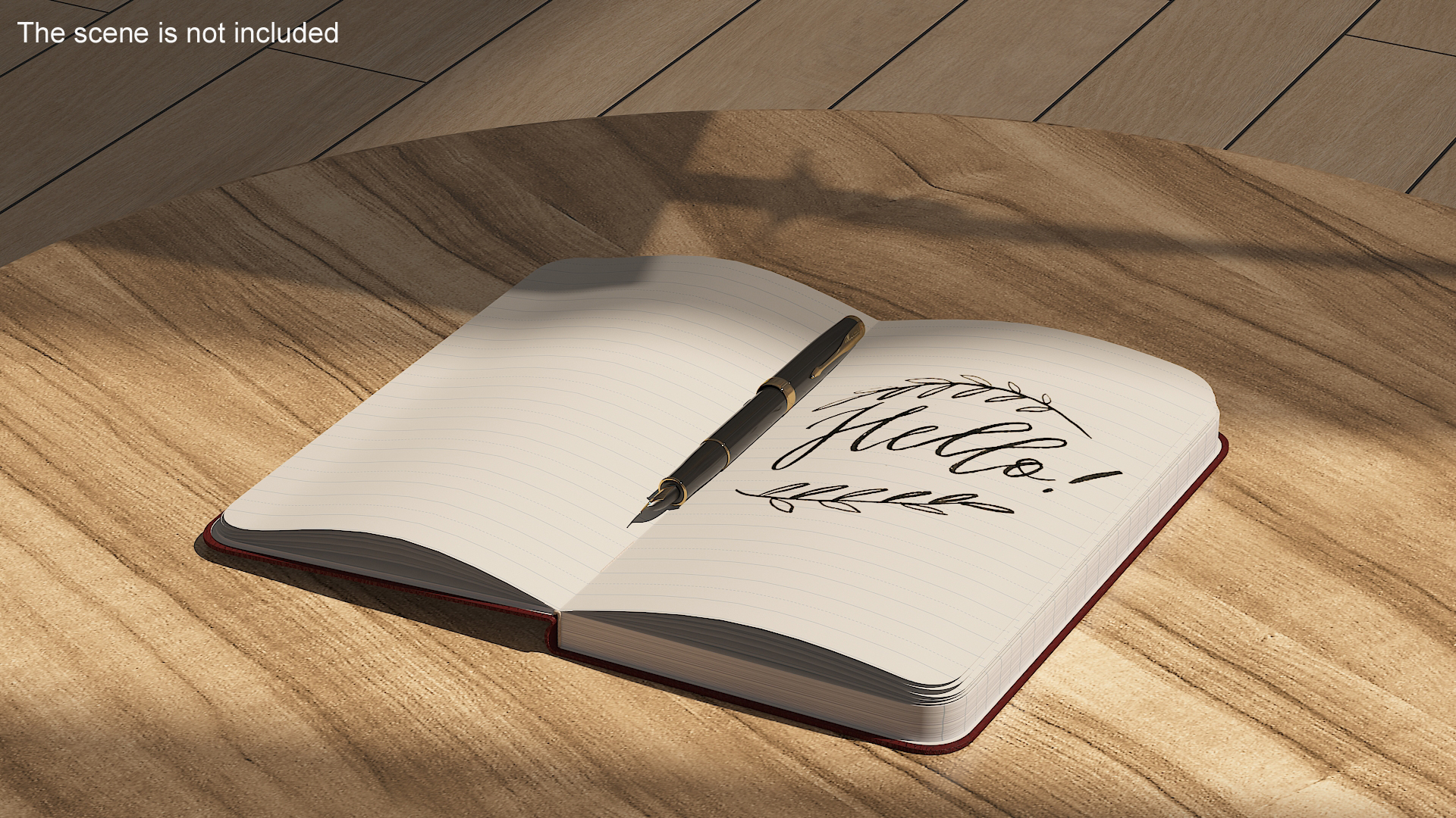 3D model Open Journal with Fountain Pen