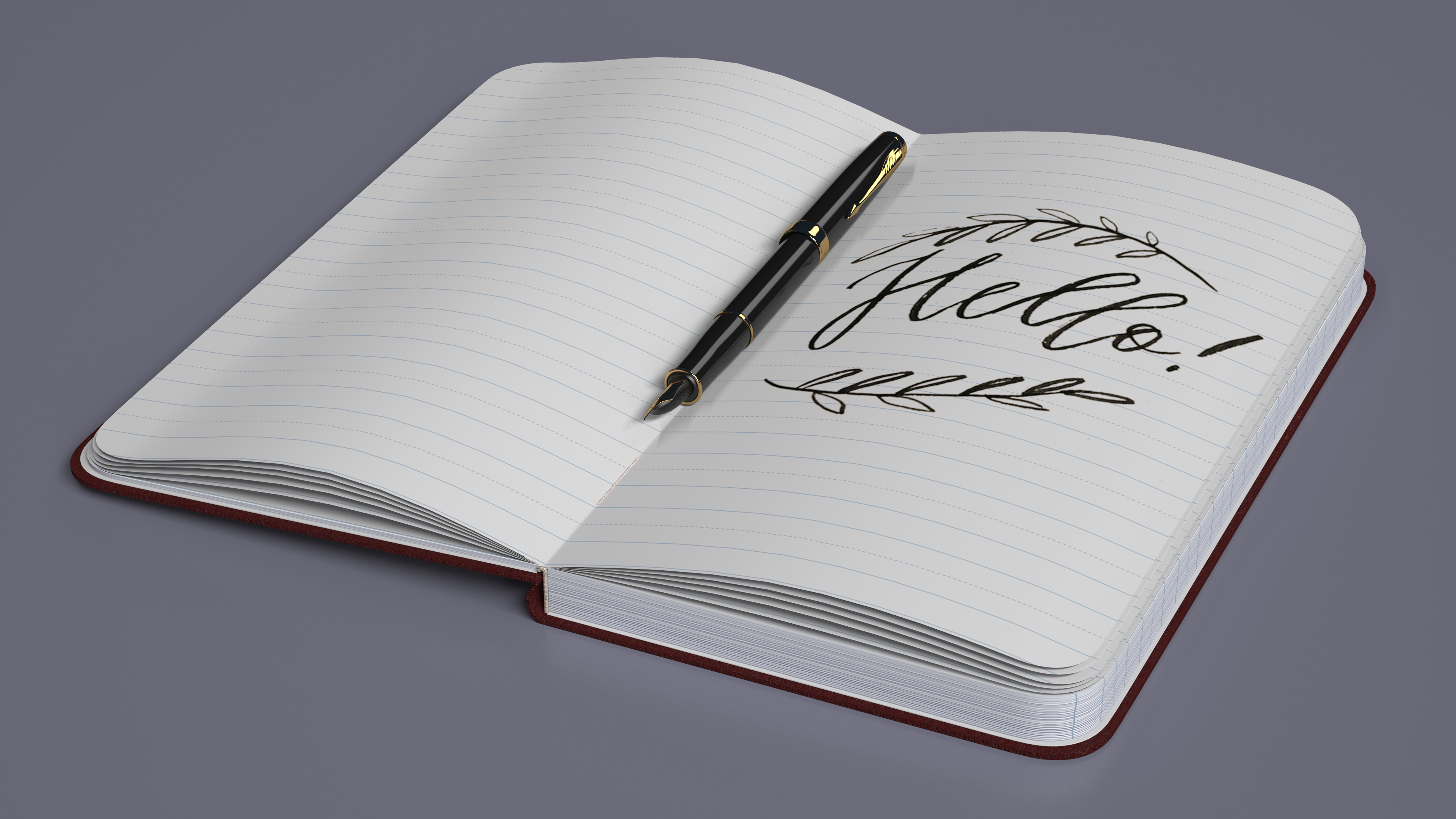 3D model Open Journal with Fountain Pen