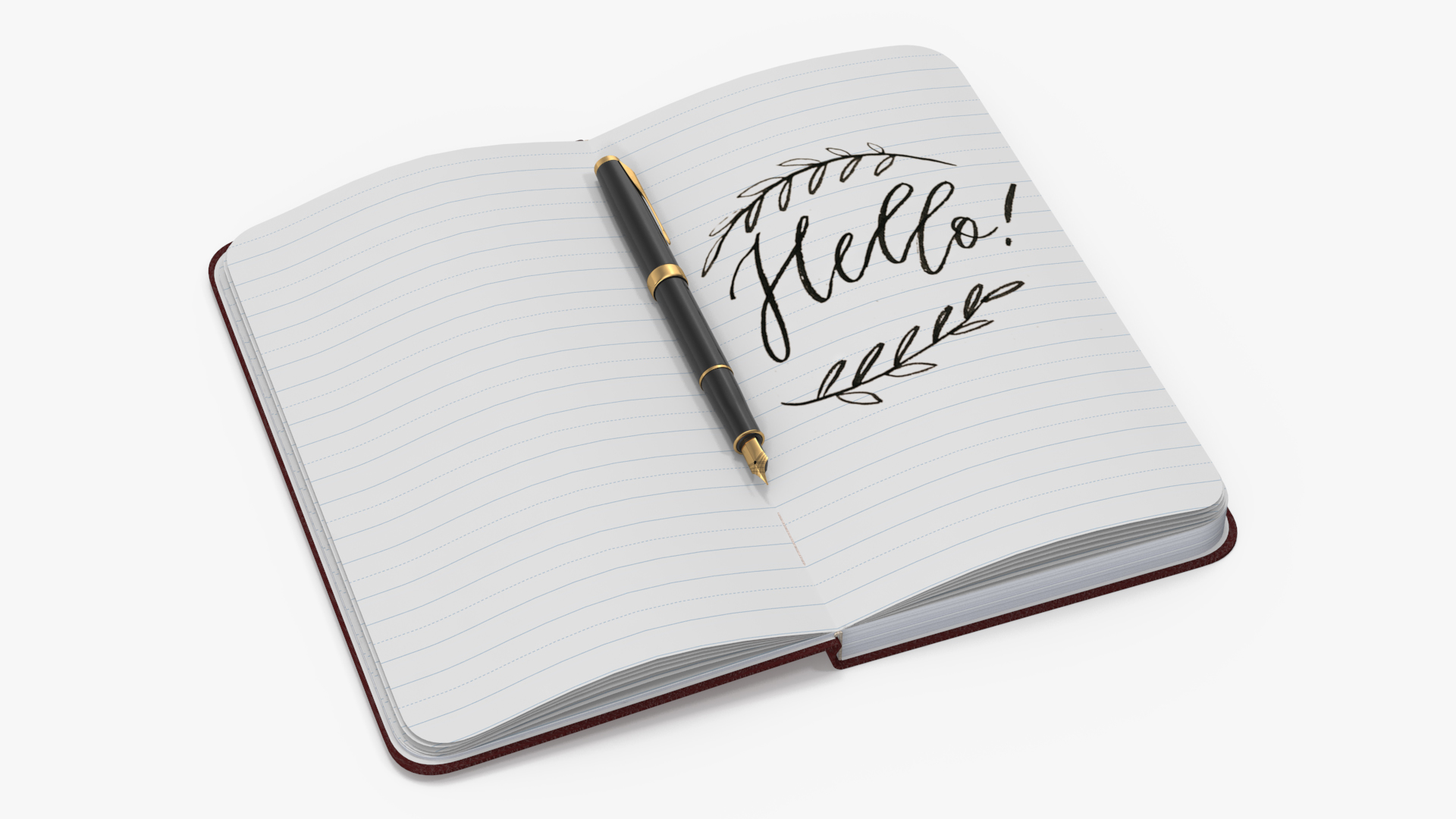 3D model Open Journal with Fountain Pen